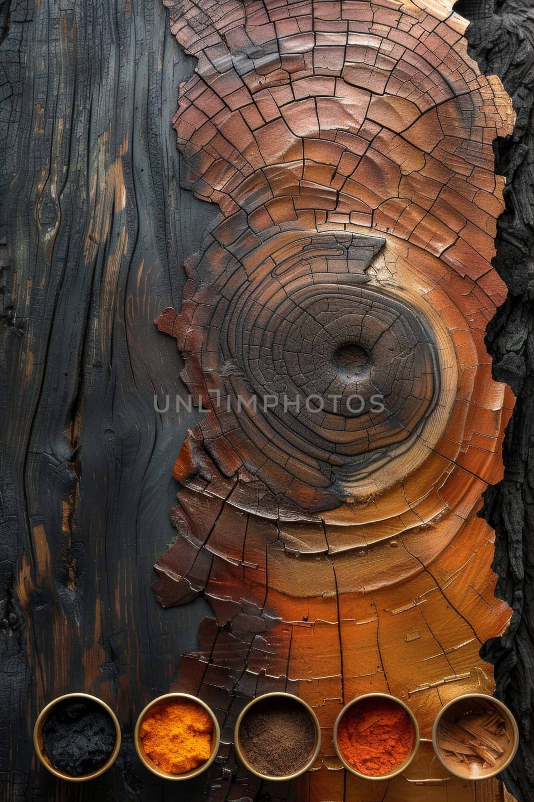 multicolored abstract background with a grunge wood texture. Wood fiber background by Lobachad