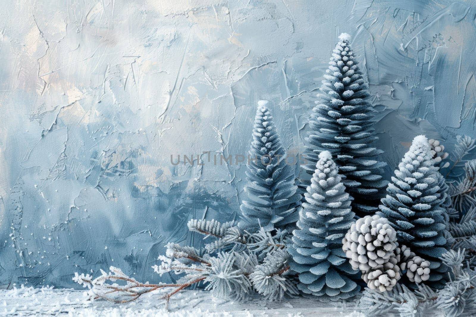 A frosty outdoor scene. Snowy winter background. Winter plants in the snow on a cold background.
