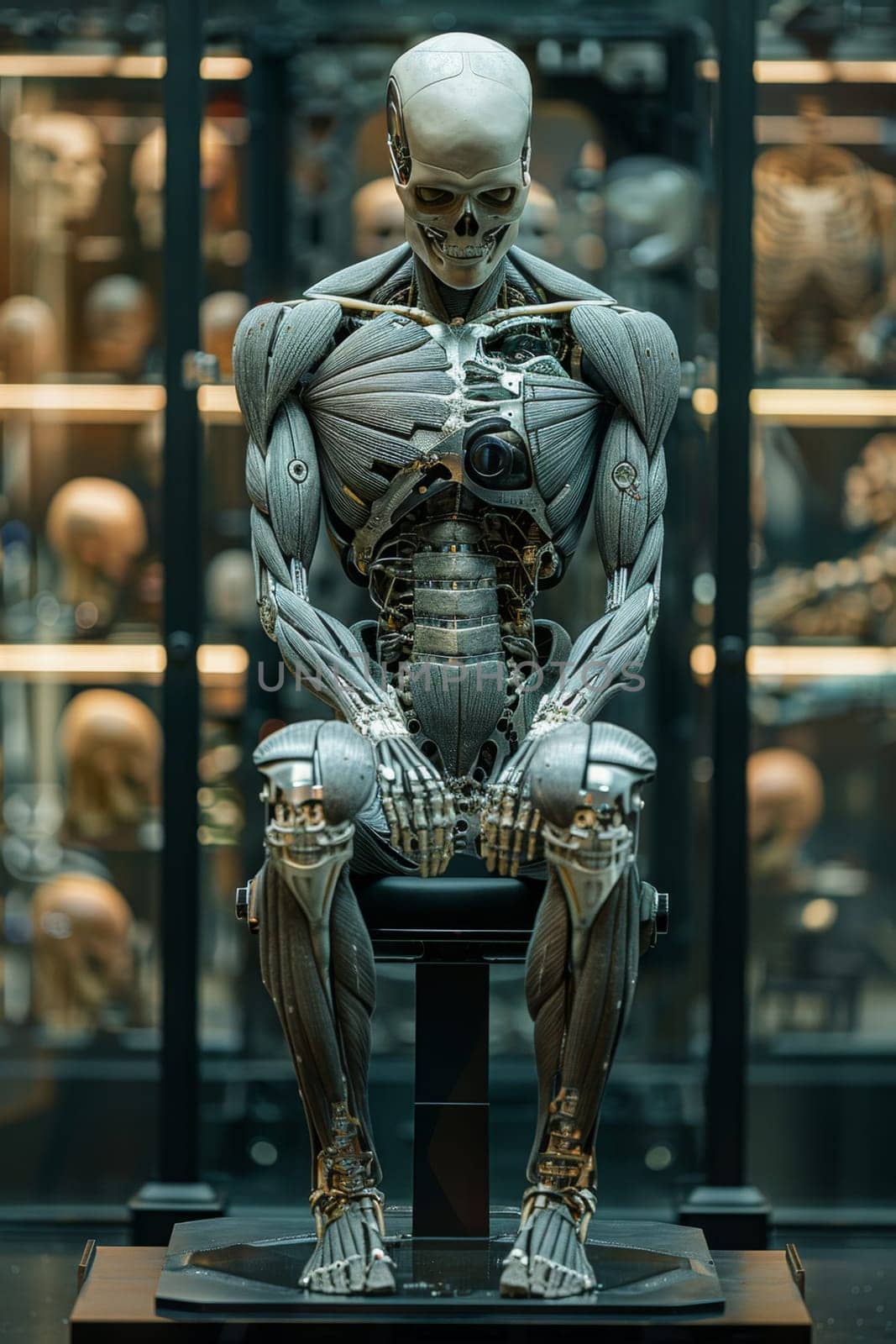 The skeletal structure of the human body. Biohacking by Lobachad