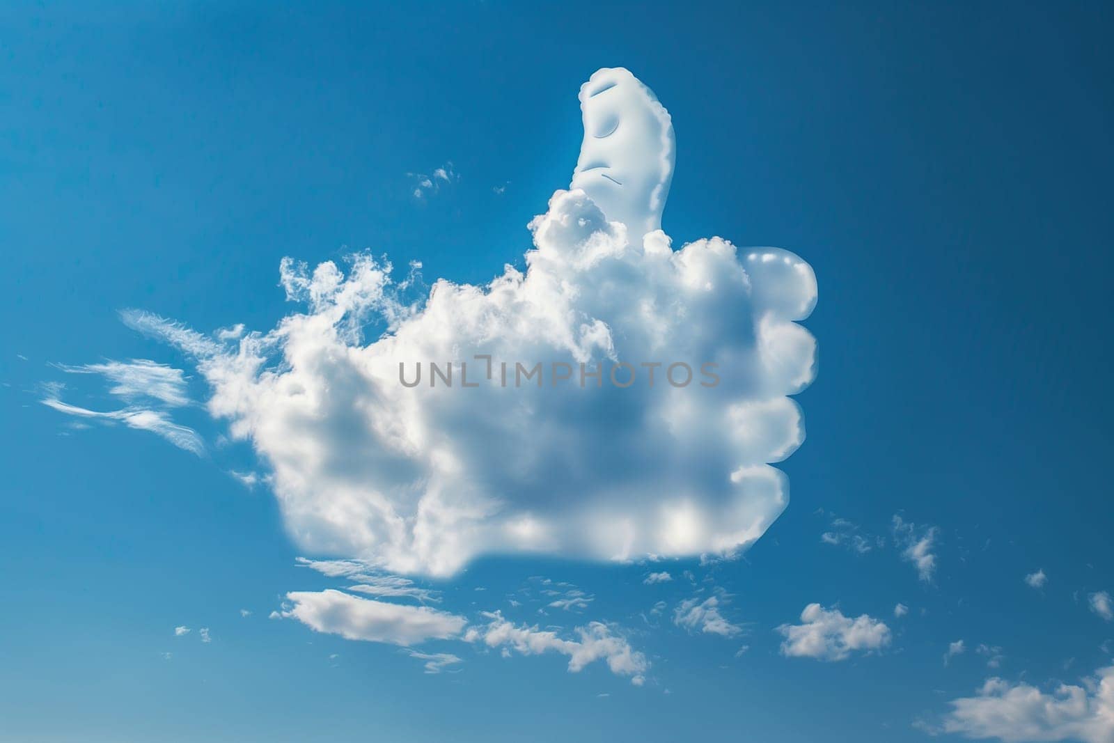 A cloud formation resembling a persons head, floating in the sky.