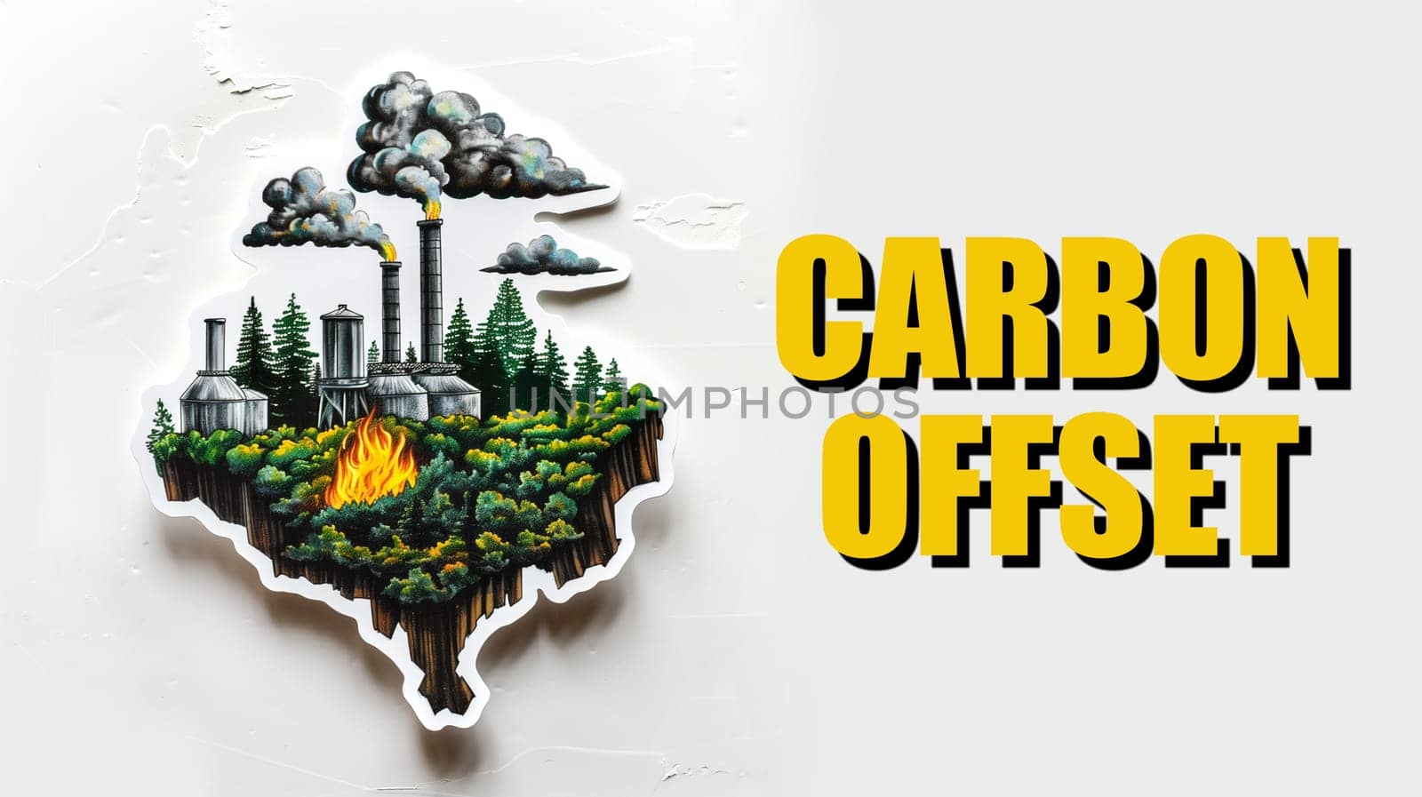 A sticker featuring the words carbon offset printed on it, symbolizing a commitment to reducing carbon emissions and combating climate change.