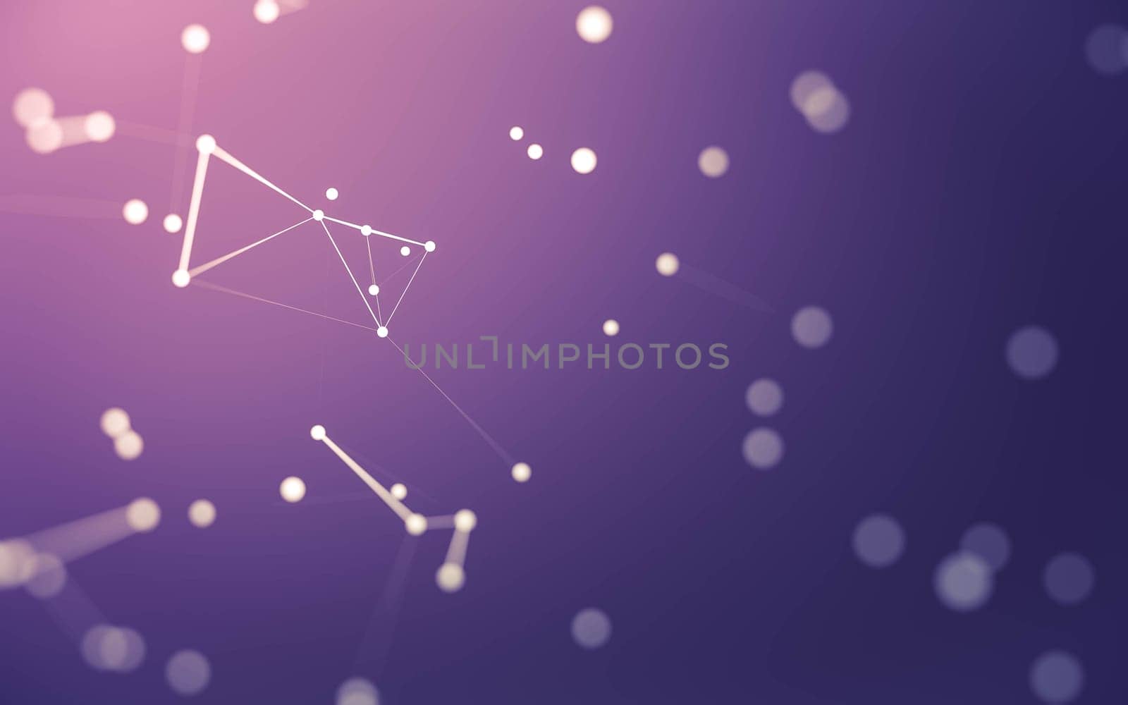 3d Abstract background. Molecules technology with polygonal shapes, connecting dots and lines. Connection structure. Big data visualization. 3d background.