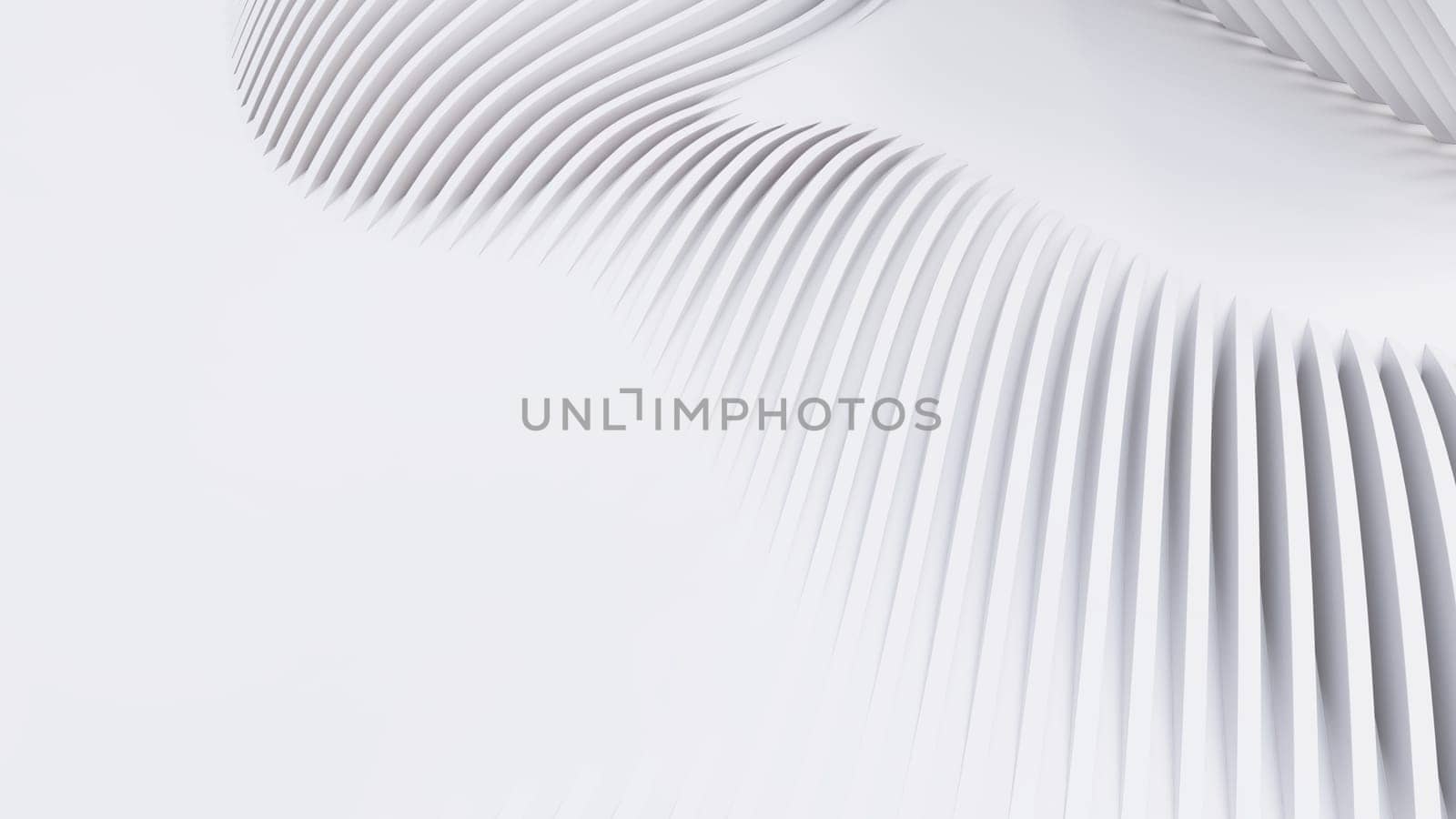 Abstract Curved Shapes. White Circular Background. Abstract background. 3d illustration