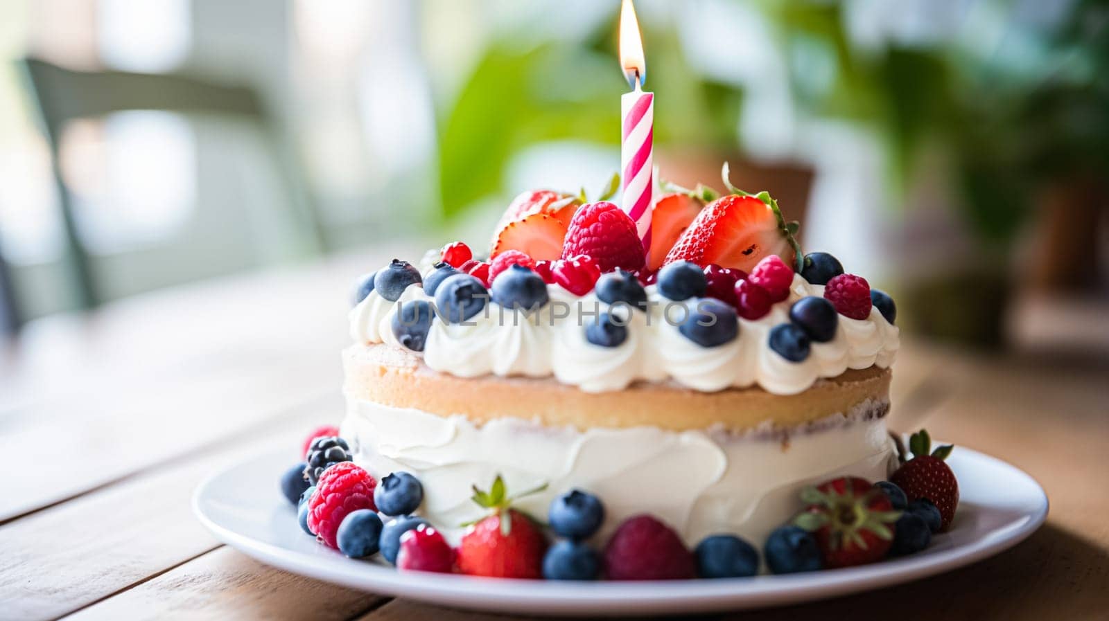 Homemade birthday cake in the English countryside house, cottage kitchen food and holiday baking recipe inspiration
