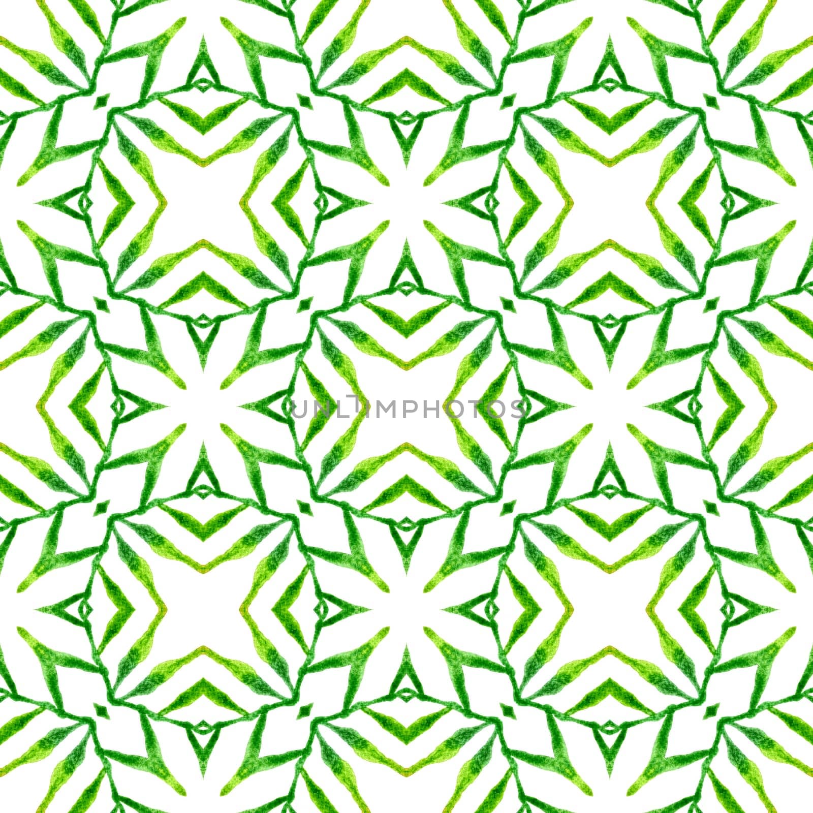 Textile ready magnificent print, swimwear fabric, wallpaper, wrapping. Green positive boho chic summer design. Striped hand drawn design. Repeating striped hand drawn border.