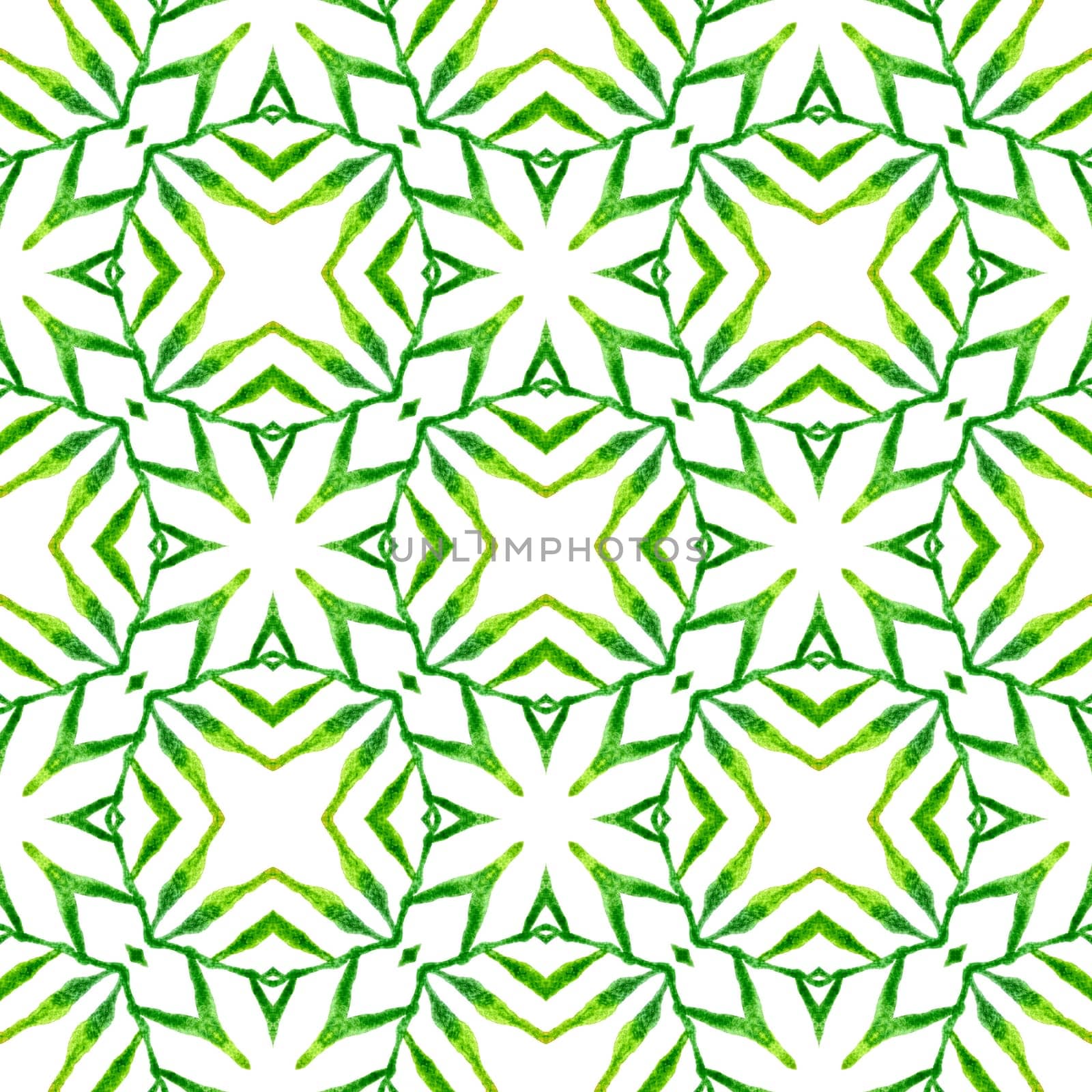 Textile ready magnificent print, swimwear fabric, wallpaper, wrapping. Green positive boho chic summer design. Striped hand drawn design. Repeating striped hand drawn border.