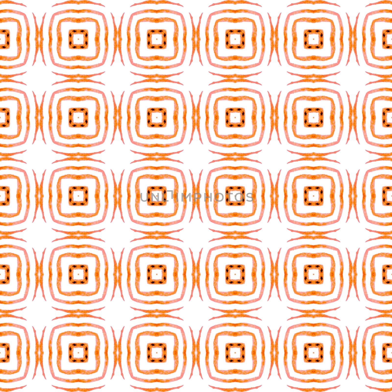 Oriental arabesque hand drawn border. Orange favorable boho chic summer design. Arabesque hand drawn design. Textile ready beauteous print, swimwear fabric, wallpaper, wrapping.