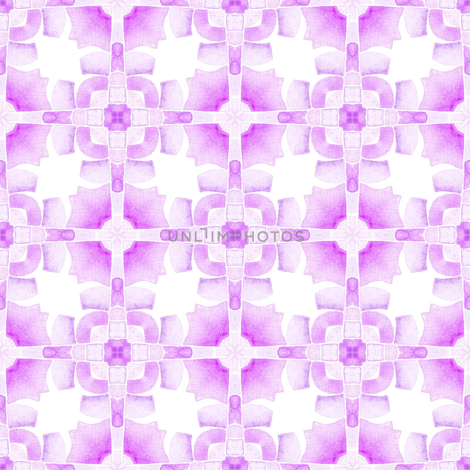 Trendy organic green border. Purple symmetrical boho chic summer design. Textile ready fair print, swimwear fabric, wallpaper, wrapping. Organic tile.
