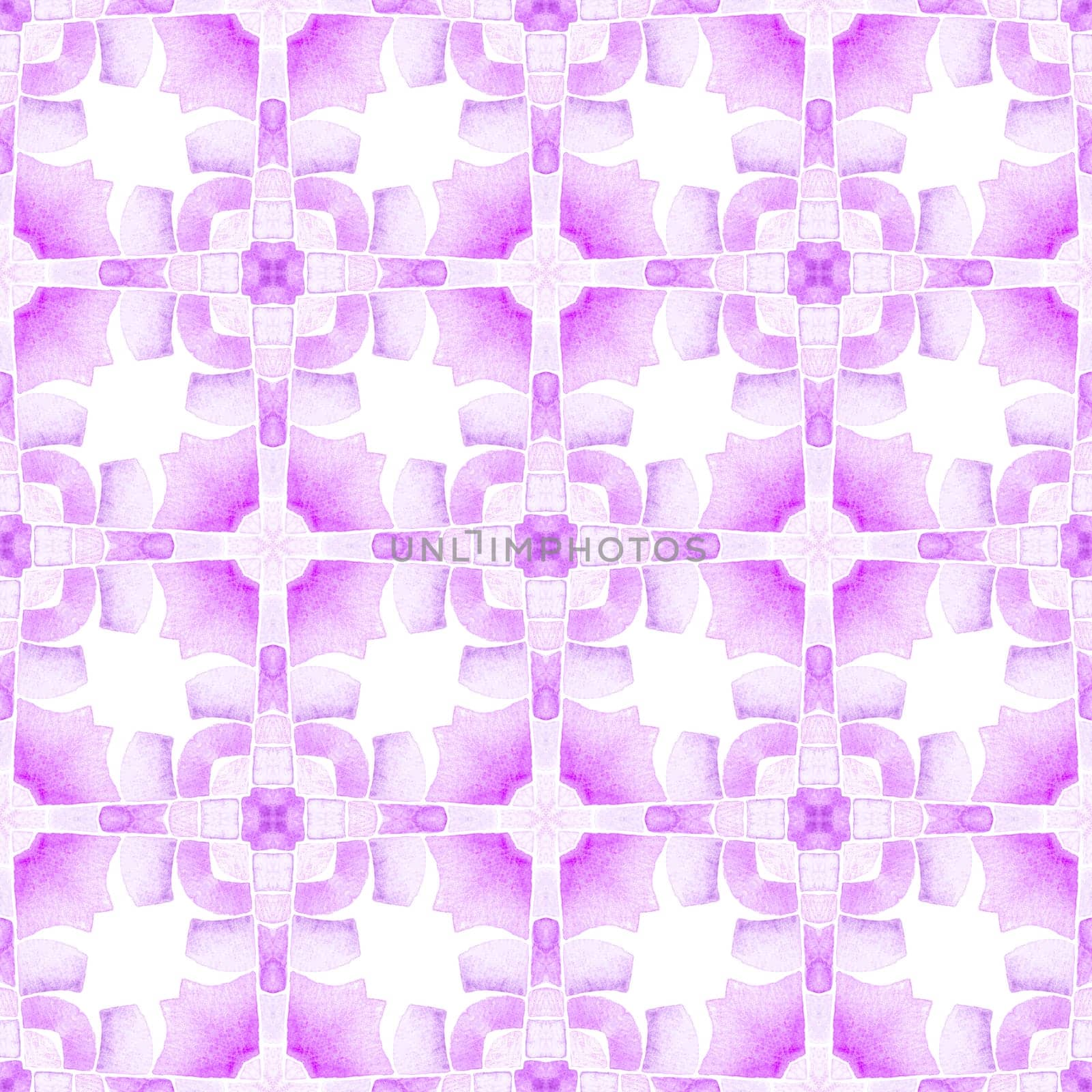 Trendy organic green border. Purple symmetrical boho chic summer design. Textile ready fair print, swimwear fabric, wallpaper, wrapping. Organic tile.