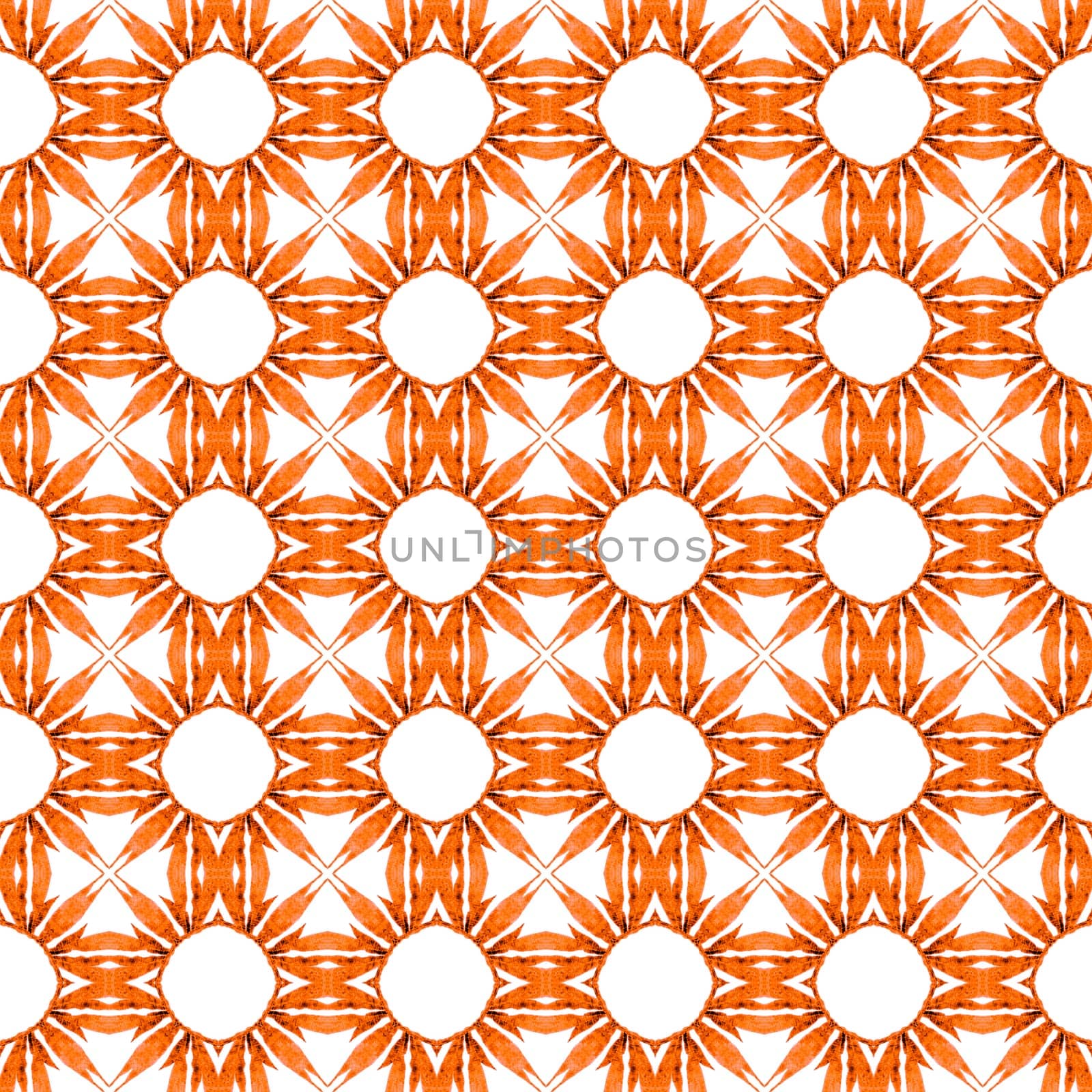 Chevron watercolor pattern. Orange resplendent boho chic summer design. Textile ready extraordinary print, swimwear fabric, wallpaper, wrapping. Green geometric chevron watercolor border.