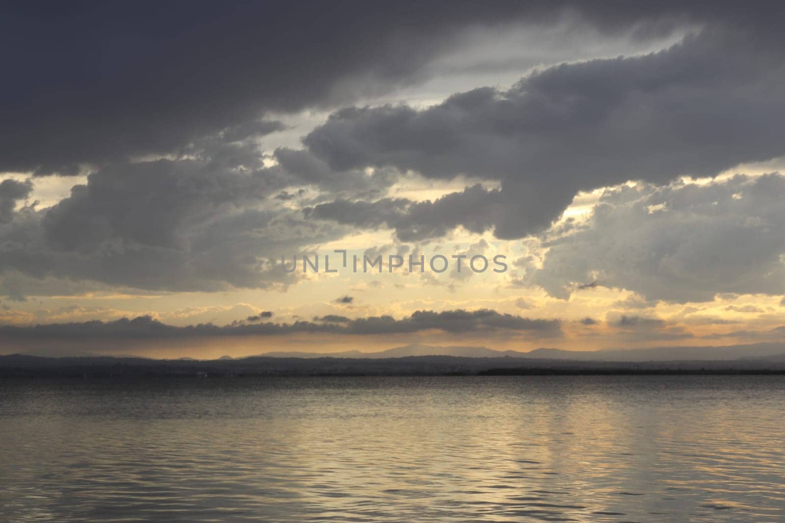 Beautiful sunset at Albufera Lake, Valencia Spain. Europe