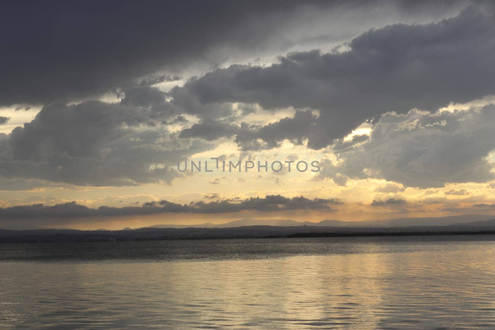 Beautiful sunset at Albufera Lake, Valencia Spain. Europe