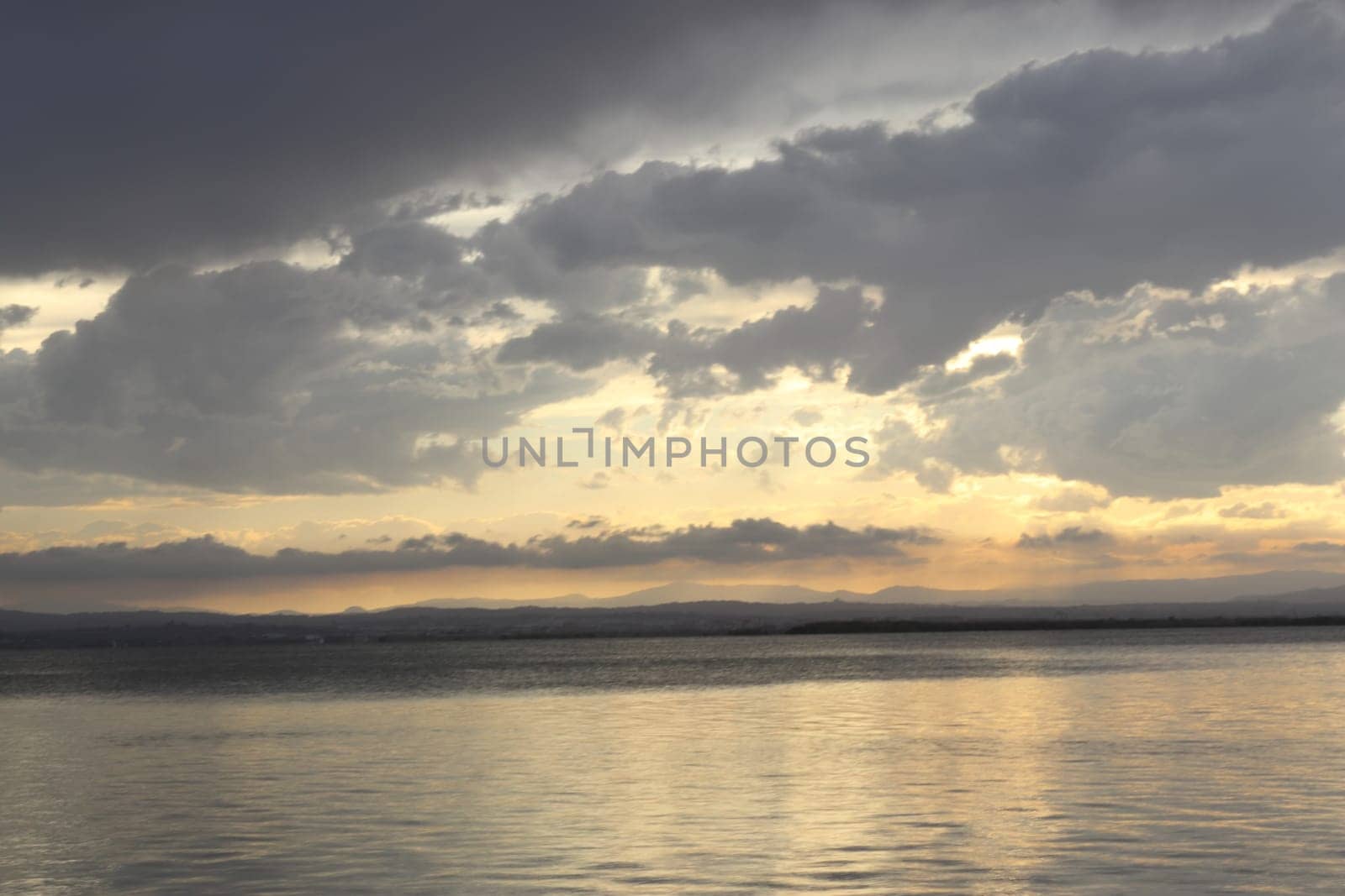 Beautiful sunset at Albufera Lake, Valencia Spain. Europe