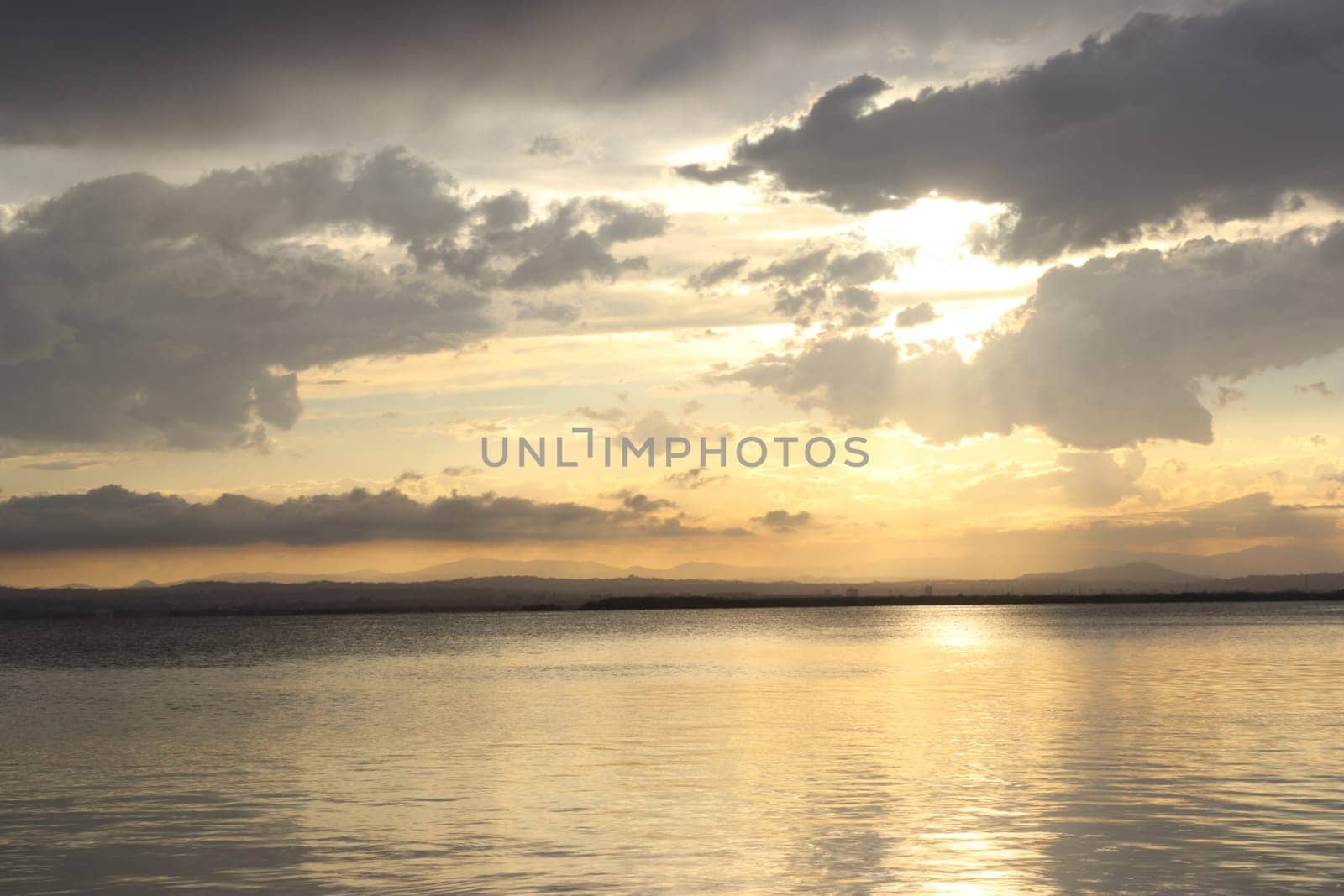 Beautiful sunset at Albufera Lake, Valencia Spain. Europe