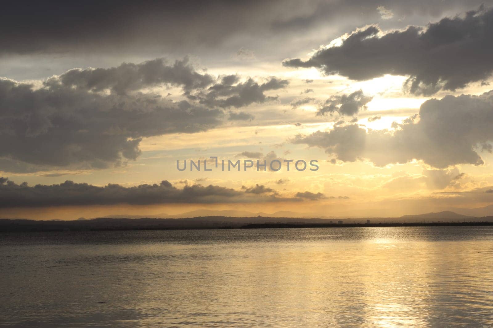 Beautiful sunset at Albufera Lake, Valencia Spain. Europe