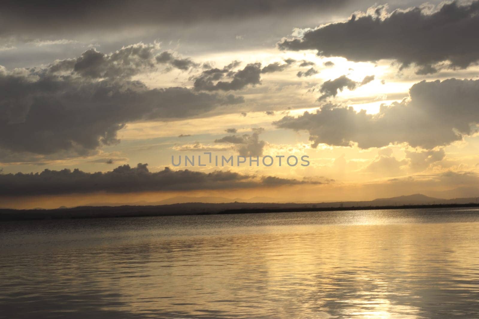 Beautiful sunset at Albufera Lake, Valencia Spain. Europe