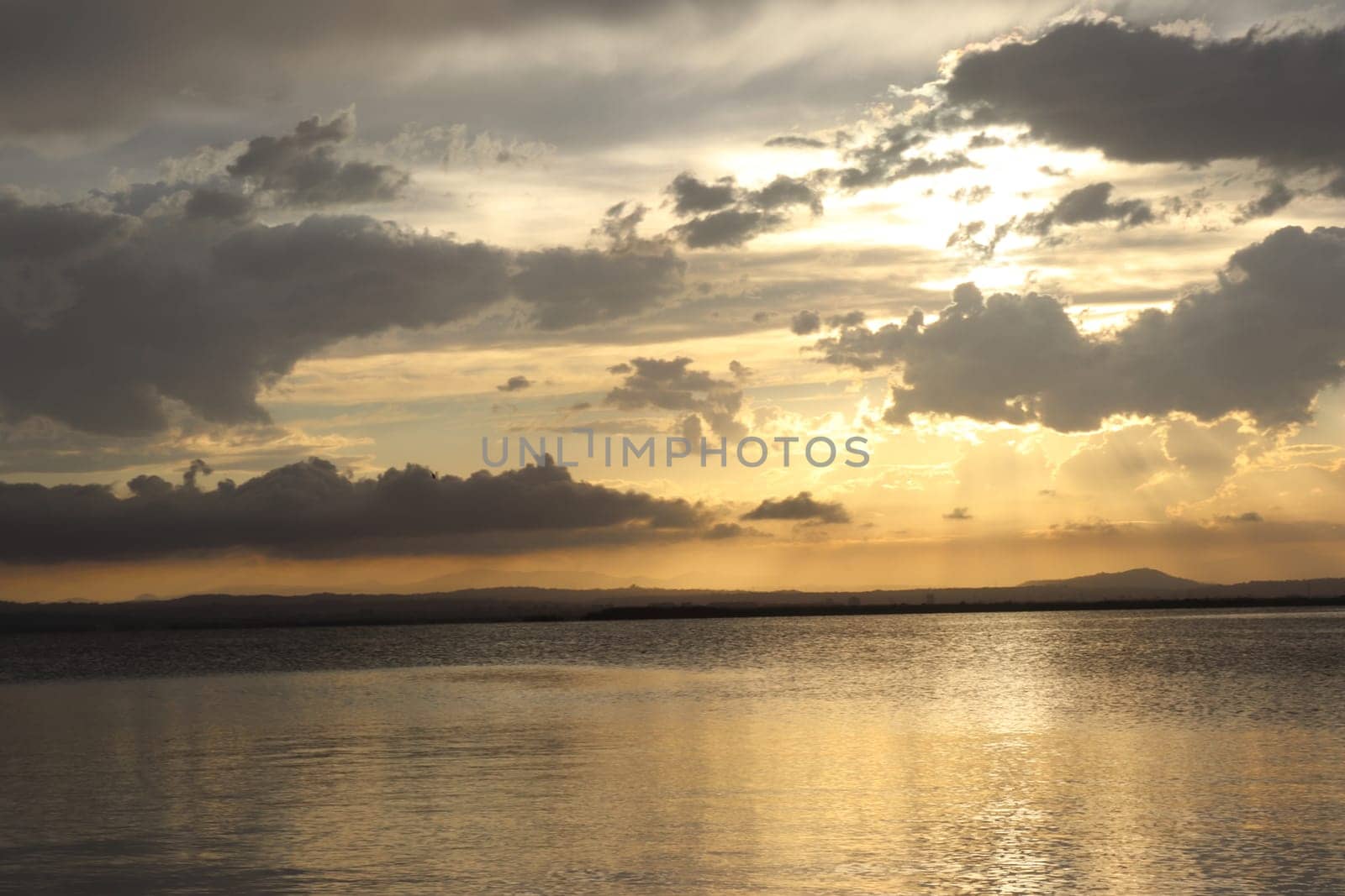 Beautiful sunset at Albufera Lake, Valencia Spain. Europe