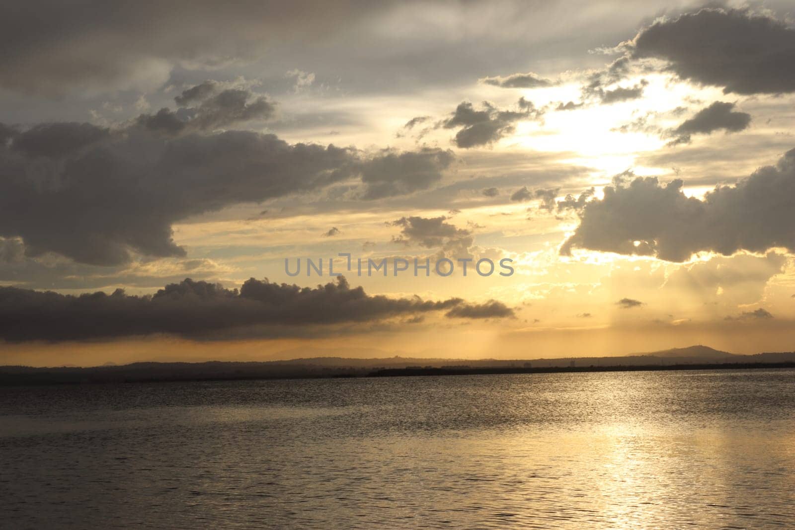 Beautiful sunset at Albufera Lake, Valencia Spain. Europe