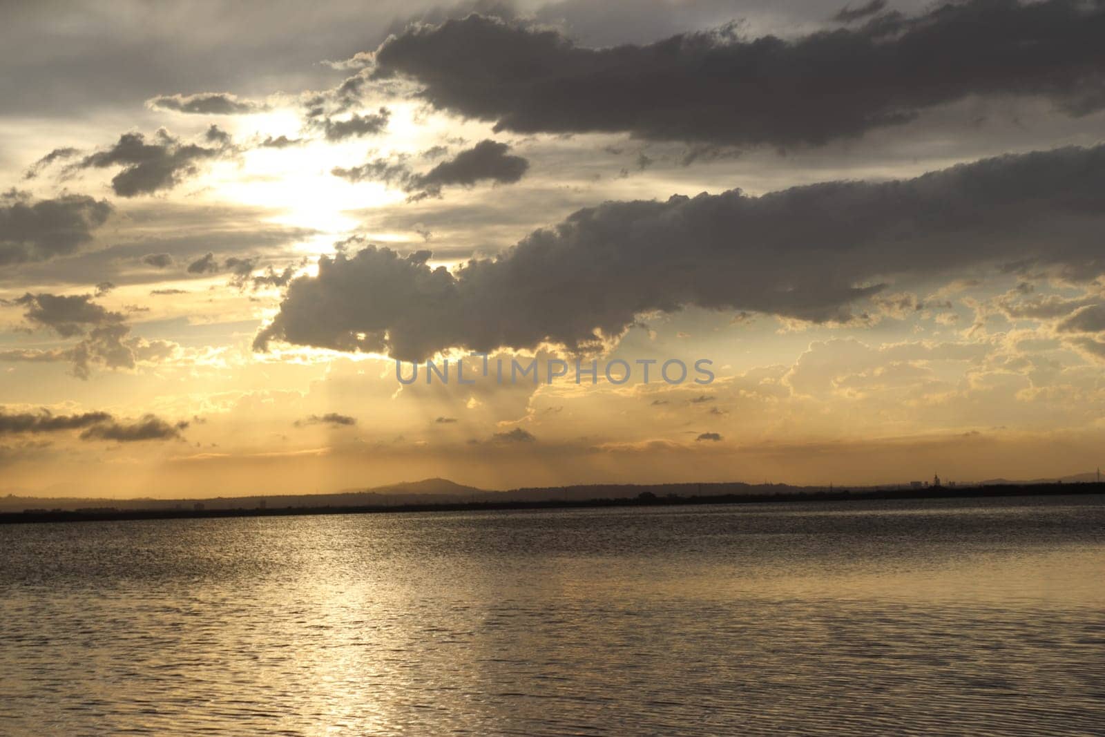 Beautiful sunset at Albufera Lake, Valencia Spain. Europe