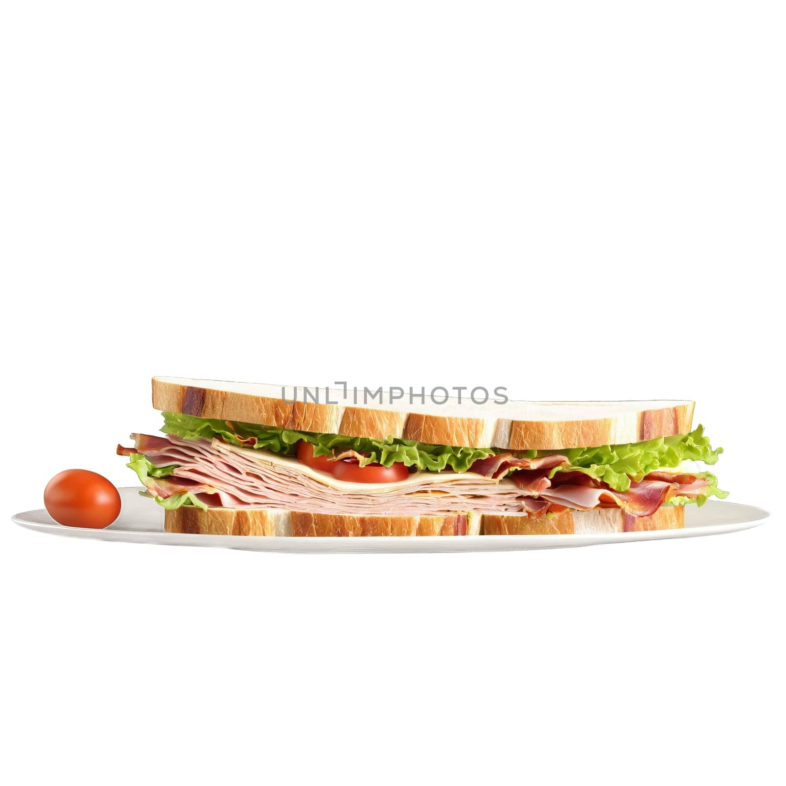 Turkey club sandwich sliced turkey breast bacon lettuce tomato mayonnaise toasted white bread Culinary and. Food isolated on transparent background