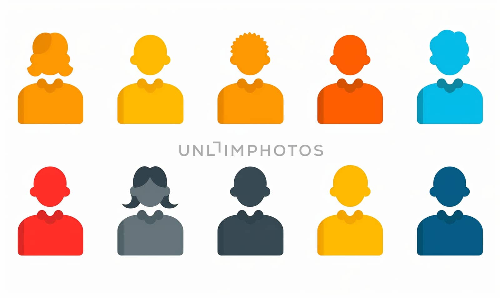 Pictogram of people in color on a white background. by Fischeron