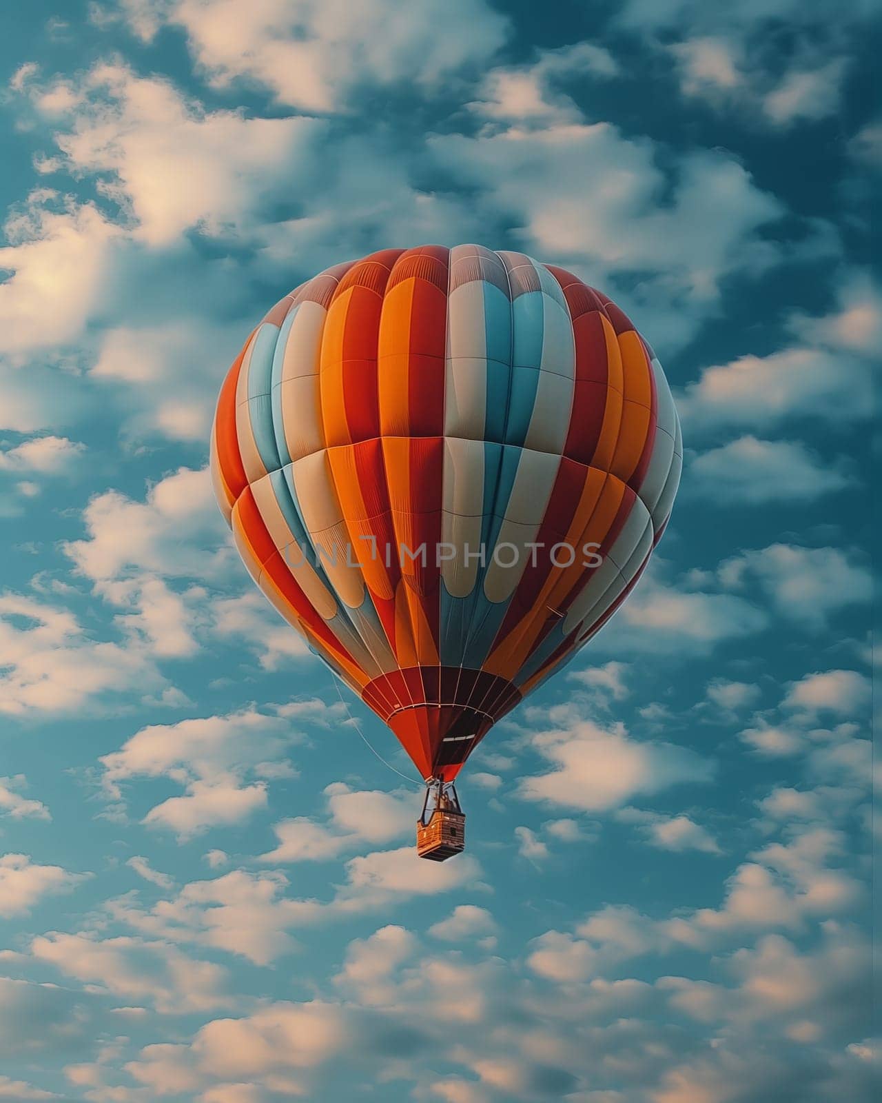 Hot Air Balloon Soaring Skyward. by Fischeron