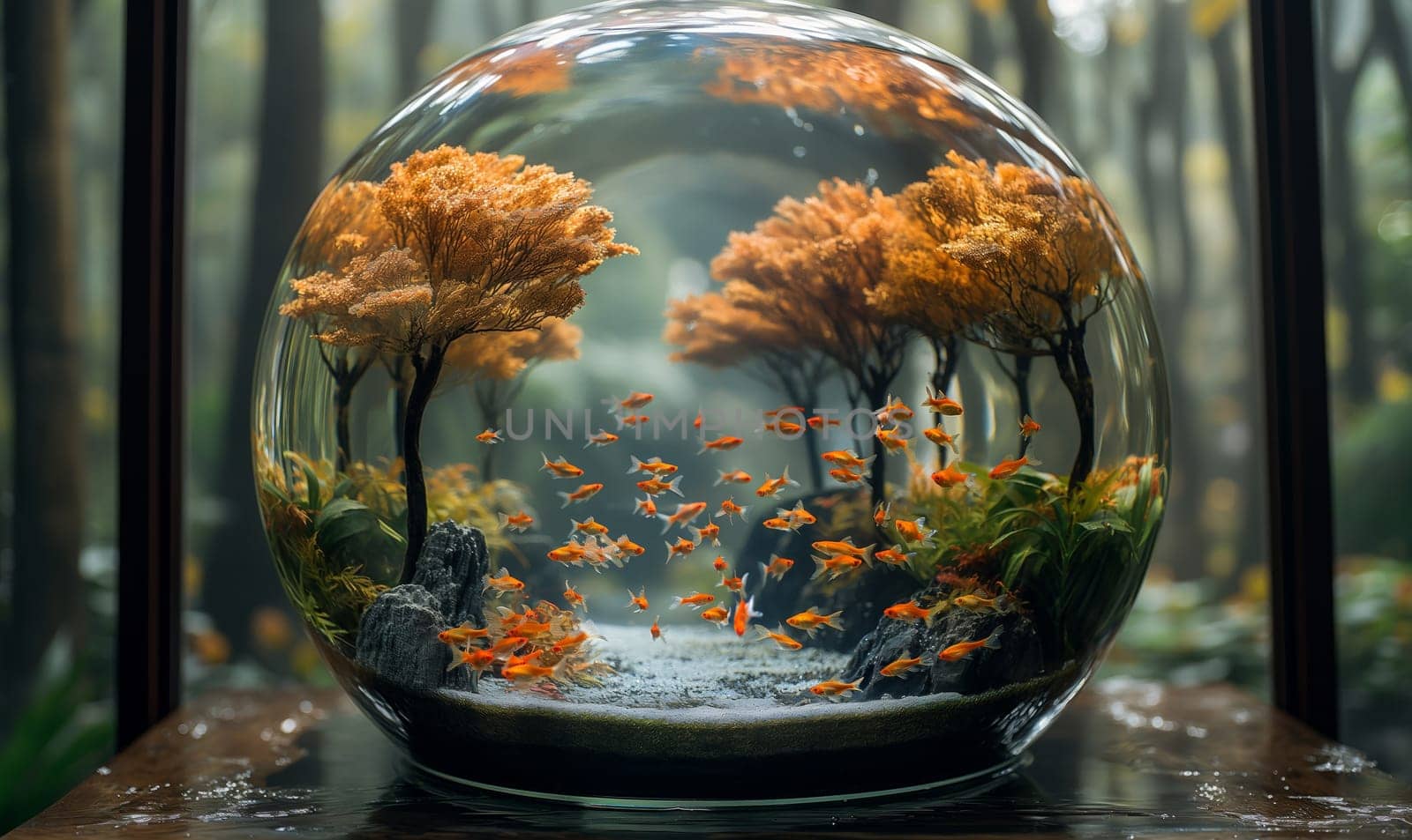 Fish Bowl Filled With Water and Trees. by Fischeron