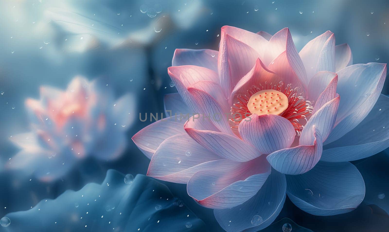 Lotus flower on the surface of the water. by Fischeron