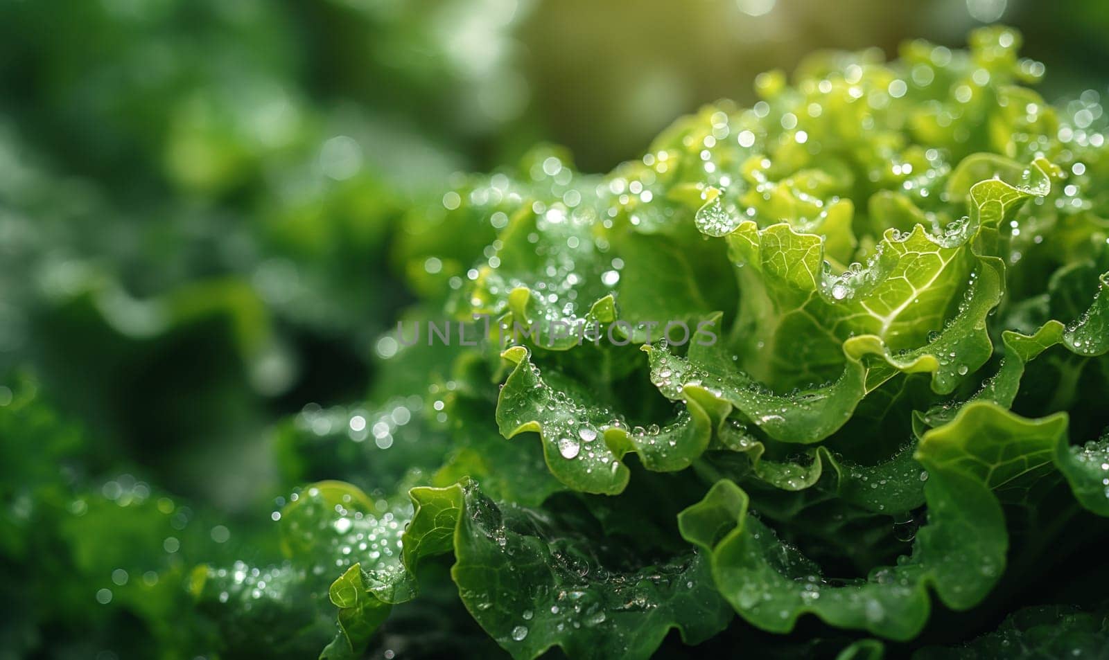 Close-up of green head lettuce. by Fischeron