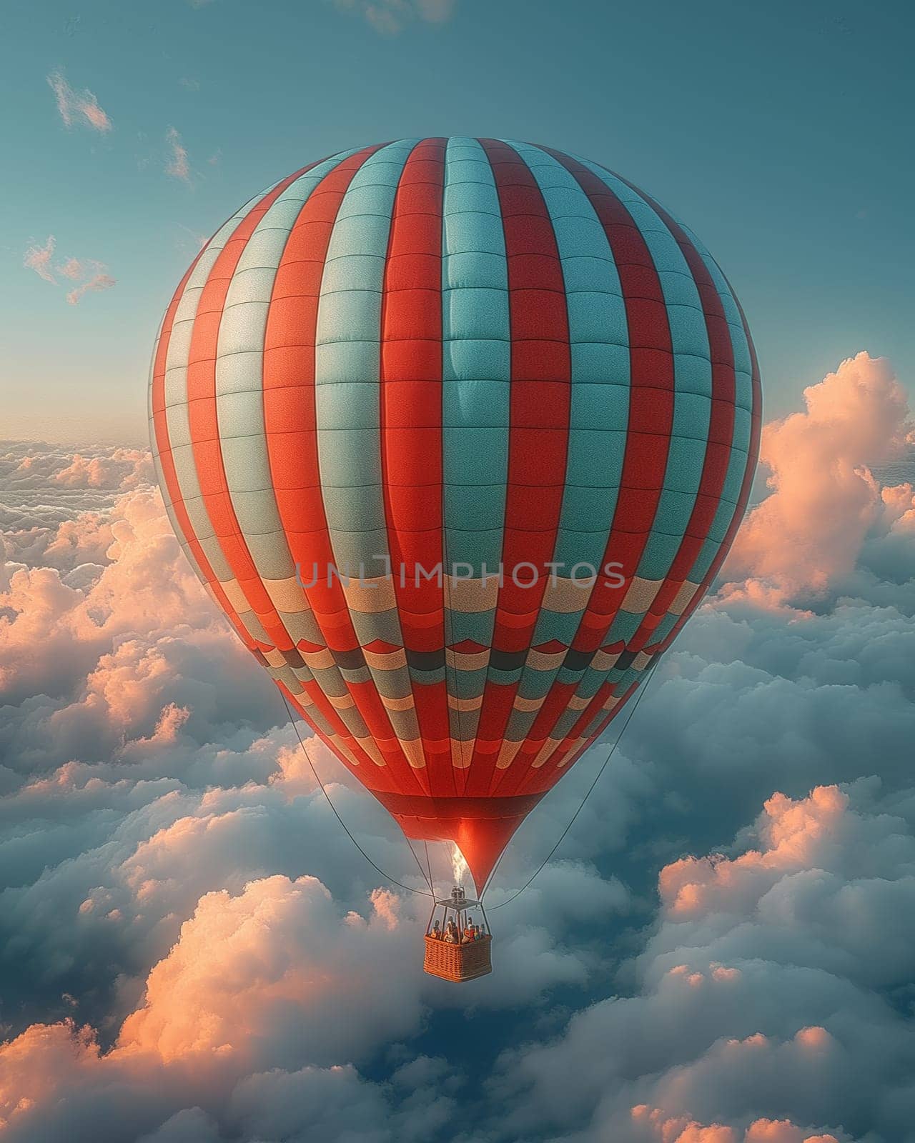 Hot Air Balloon Soaring Skyward. by Fischeron