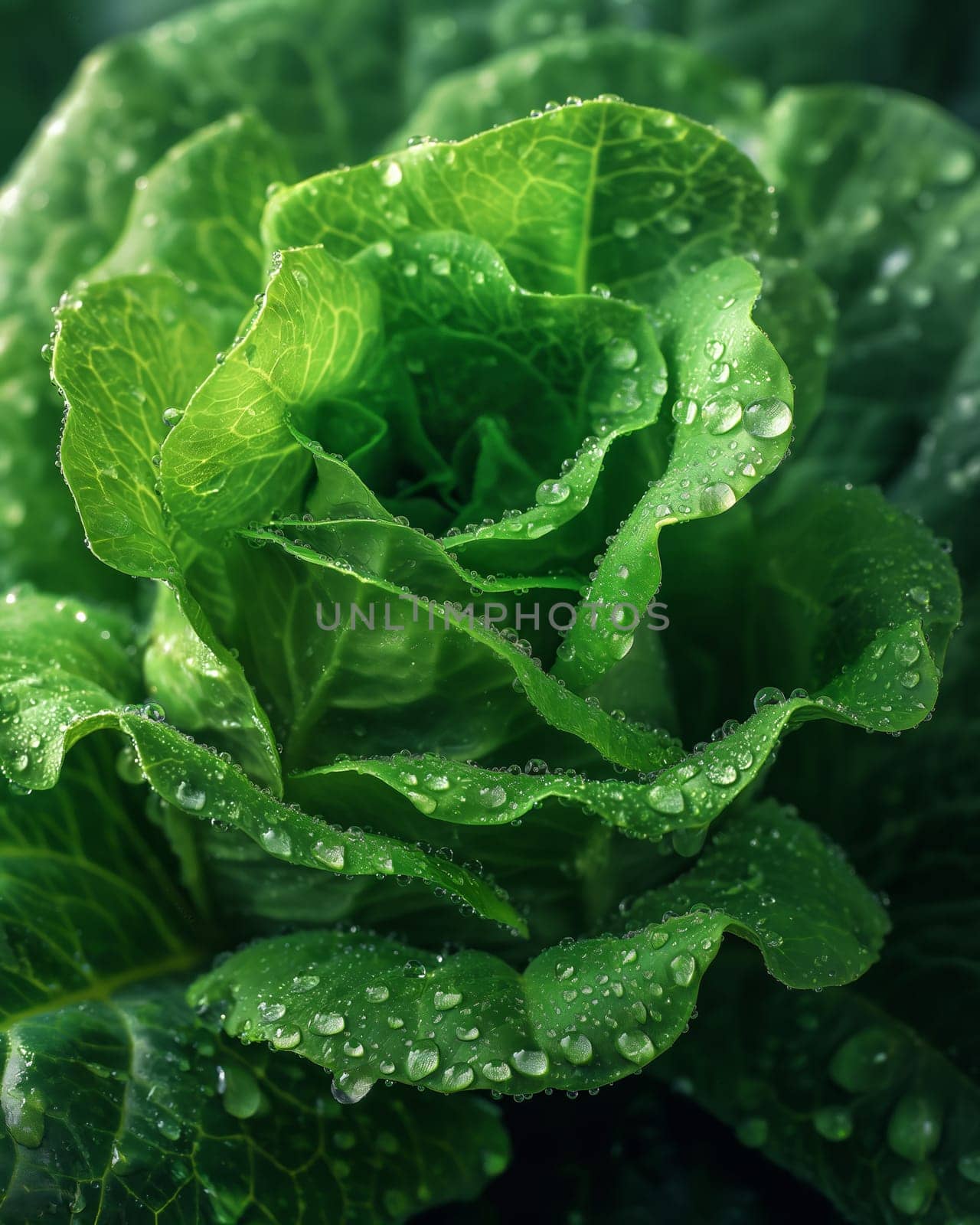 Close-up of green head lettuce. by Fischeron