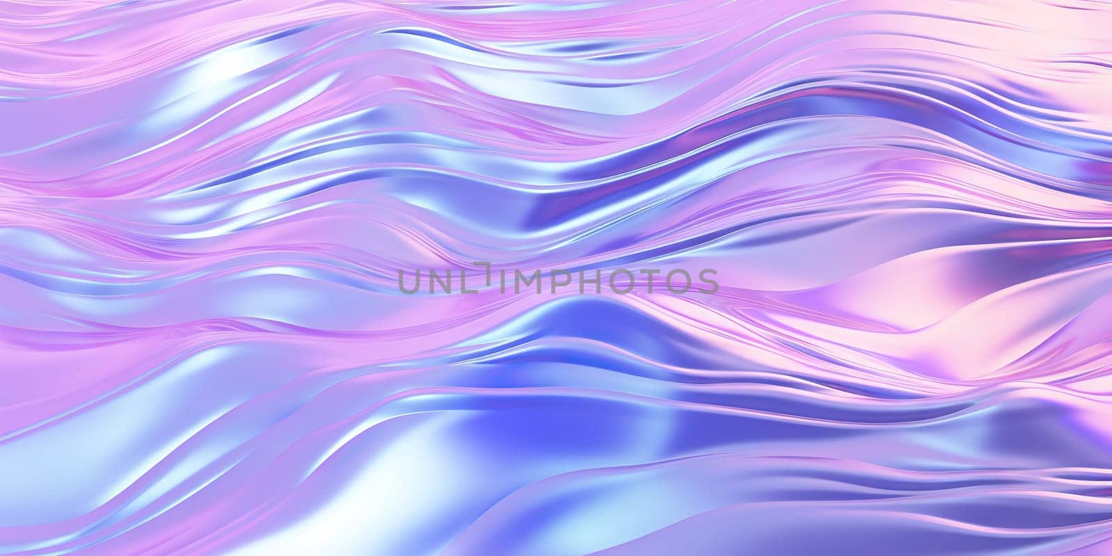 Abstract 3d render. Holographic chrome gradient water waves. Iridescent gradient digital art for banner background, wallpaper. by Artsiom