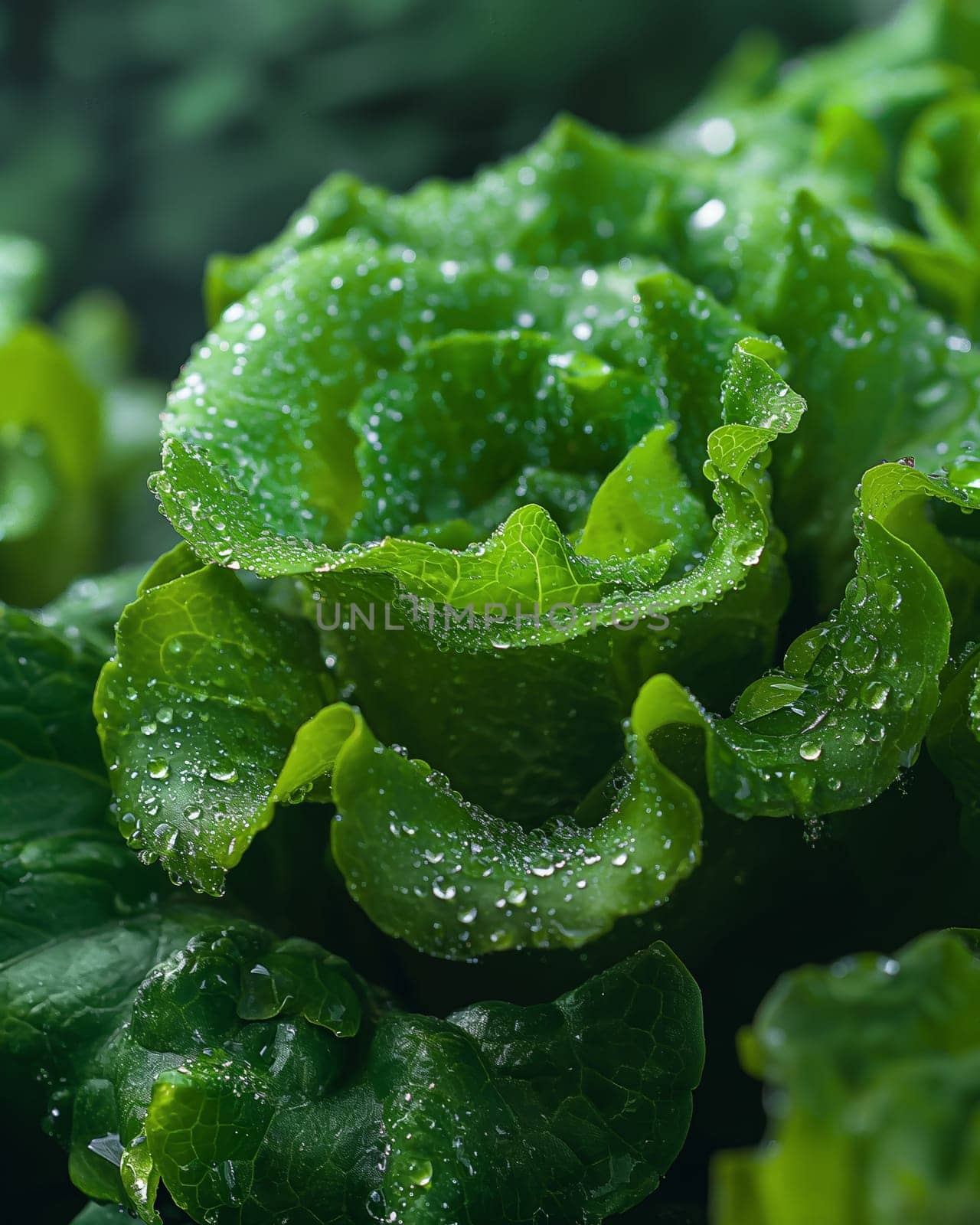 Close-up of green head lettuce. by Fischeron