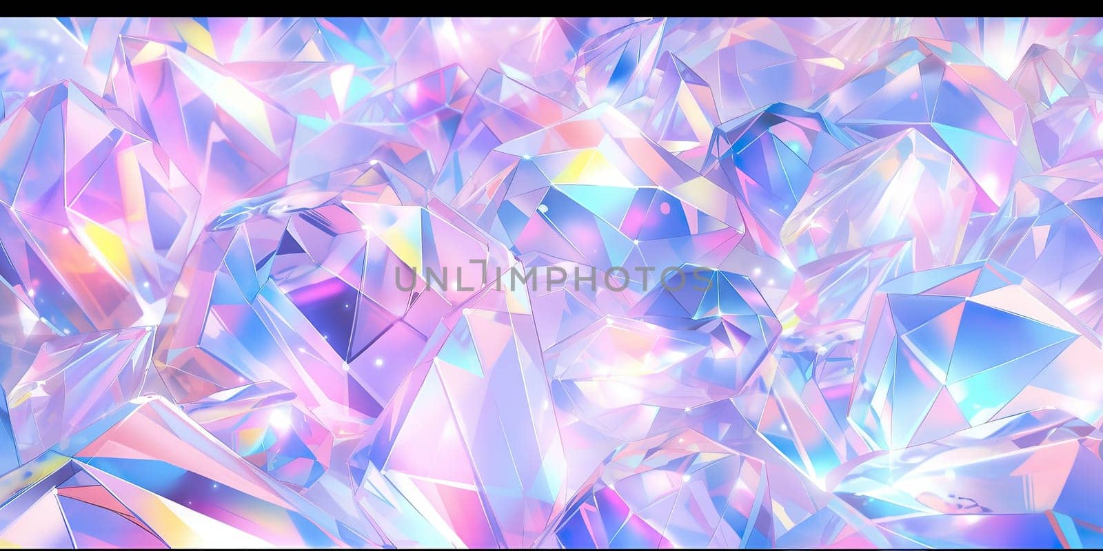 Holographic background with fairy crystal. Rainbow reflexes in pink and purple color. Abstract trendy pattern. Texture with magical effect