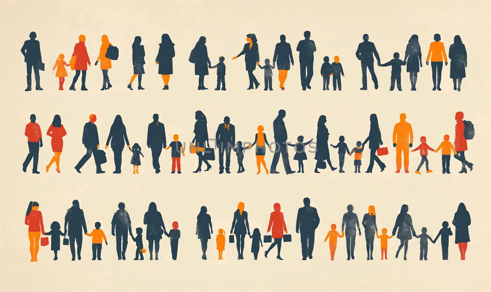 Pictogram of diverse people on a light background. by Fischeron