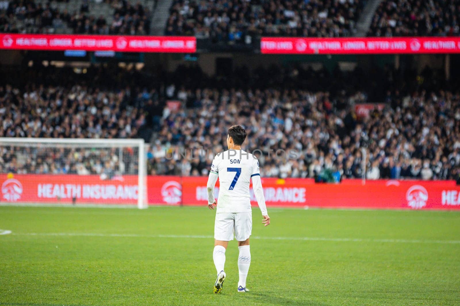 MELBOURNE, AUSTRALIA - MAY 22: Heung Min Son of Tottenham Hotspur whilst playing Newcastle United during the Global Football Week at The Melbourne Cricket Ground on May 22, 2024 in Melbourne, Australia