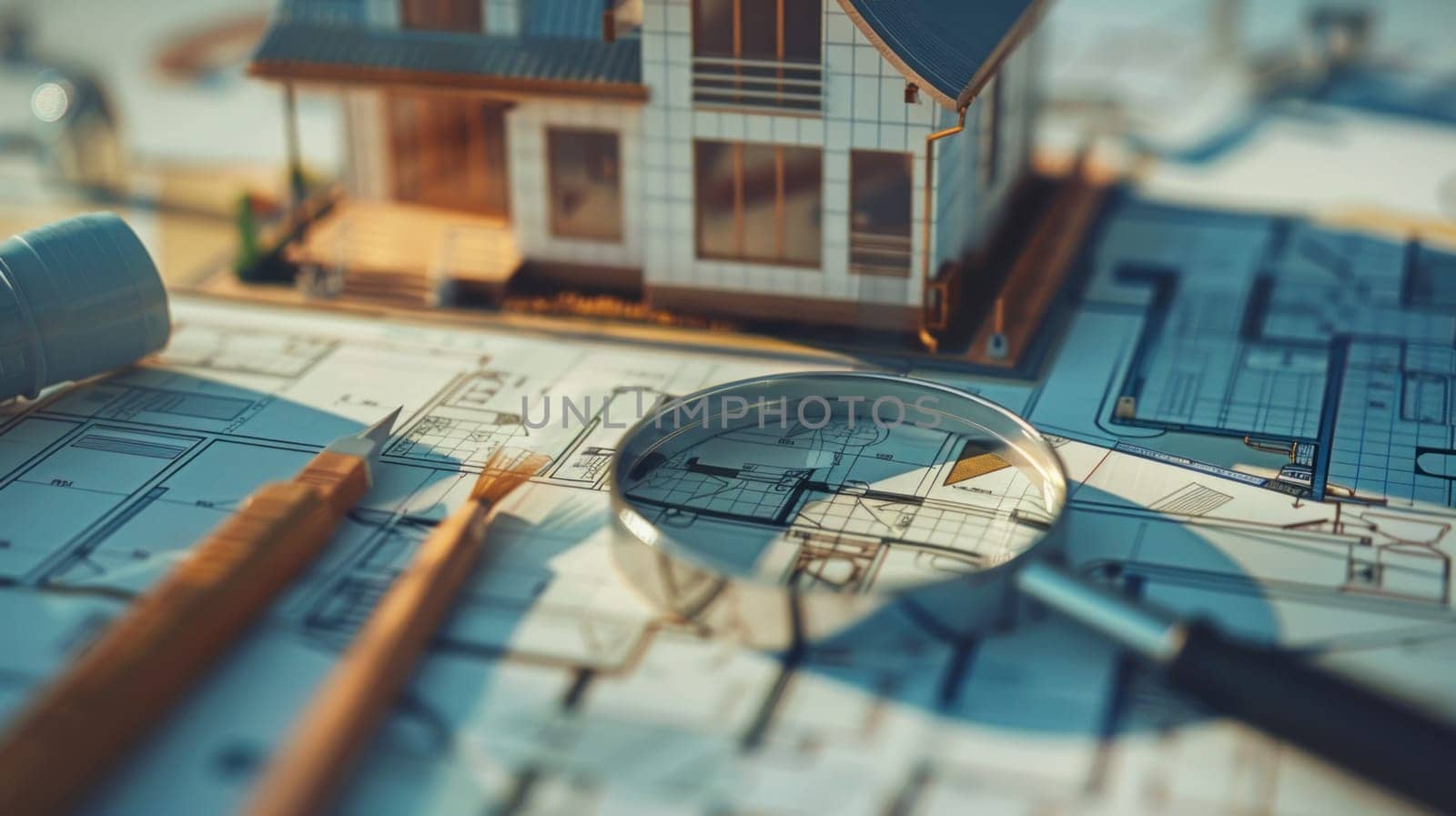 A house is shown with a magnifying glass on top of it.