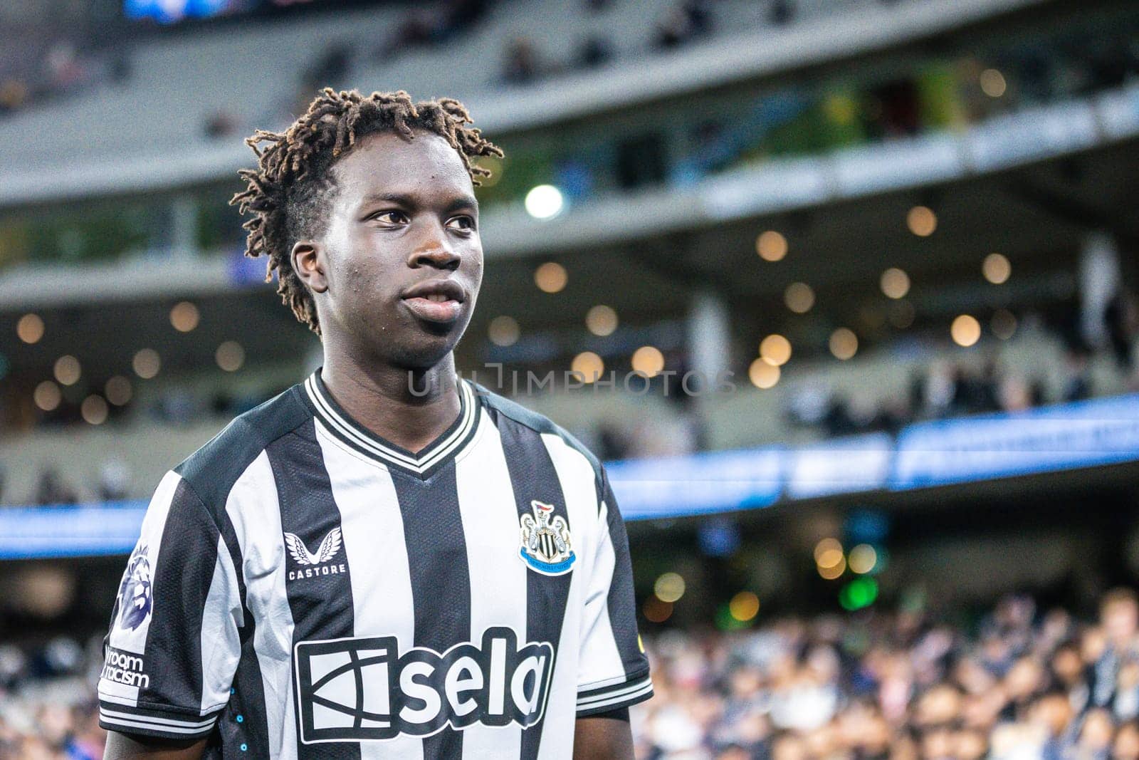 MELBOURNE, AUSTRALIA - MAY 22: Garang Kuol of Newcastle United after beating Tottenham Hotspur during the Global Football Week at The Melbourne Cricket Ground on May 22, 2024 in Melbourne, Australia