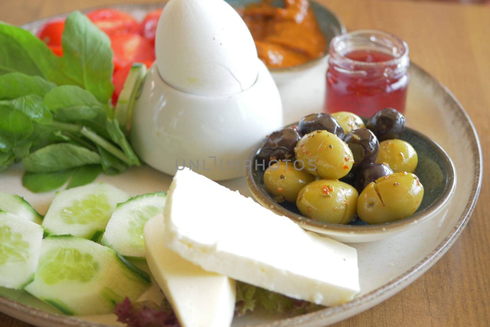 Turkish Breakfast Served on Table .