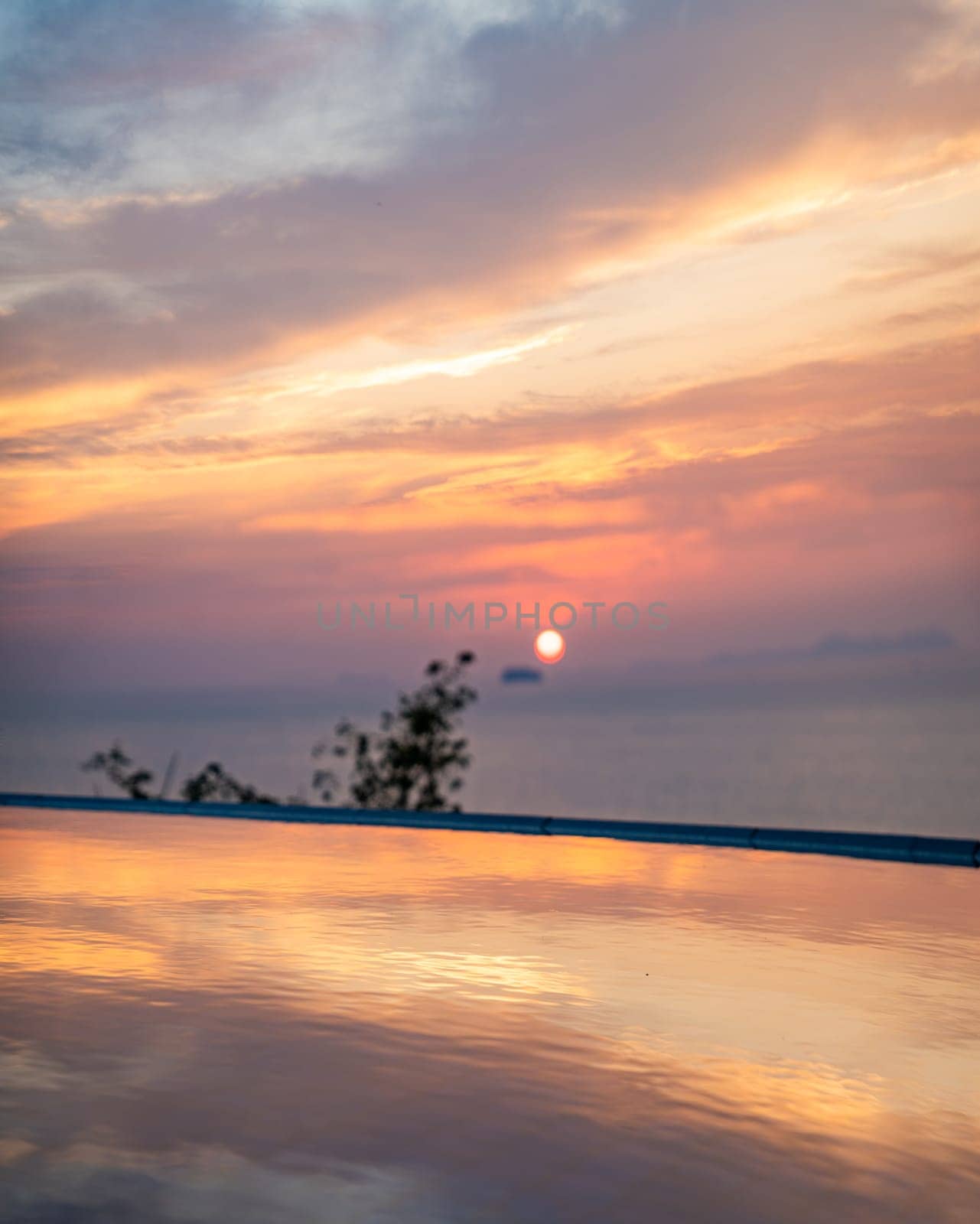 View of Cape Panwa beach at sunset, in Phuket, Thailand, south east Asia