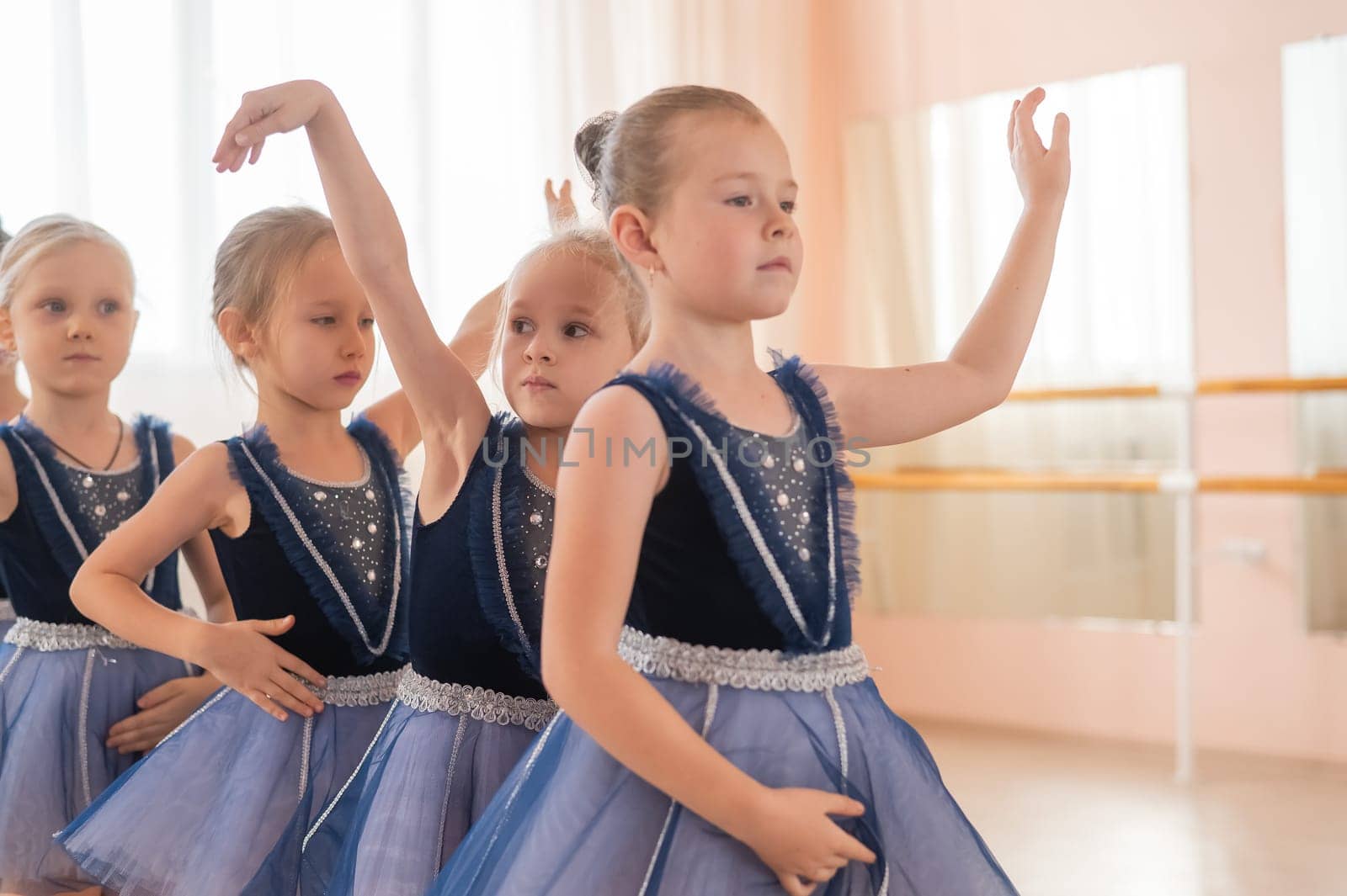 Little ballerinas perform at a dance school