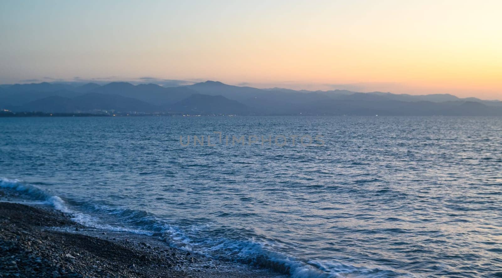 beautiful sunset light mediterranean sea cyprus by Mixa74
