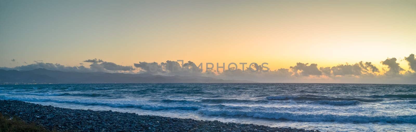 beautiful sunset sky over the mountains of Cyprus by Mixa74