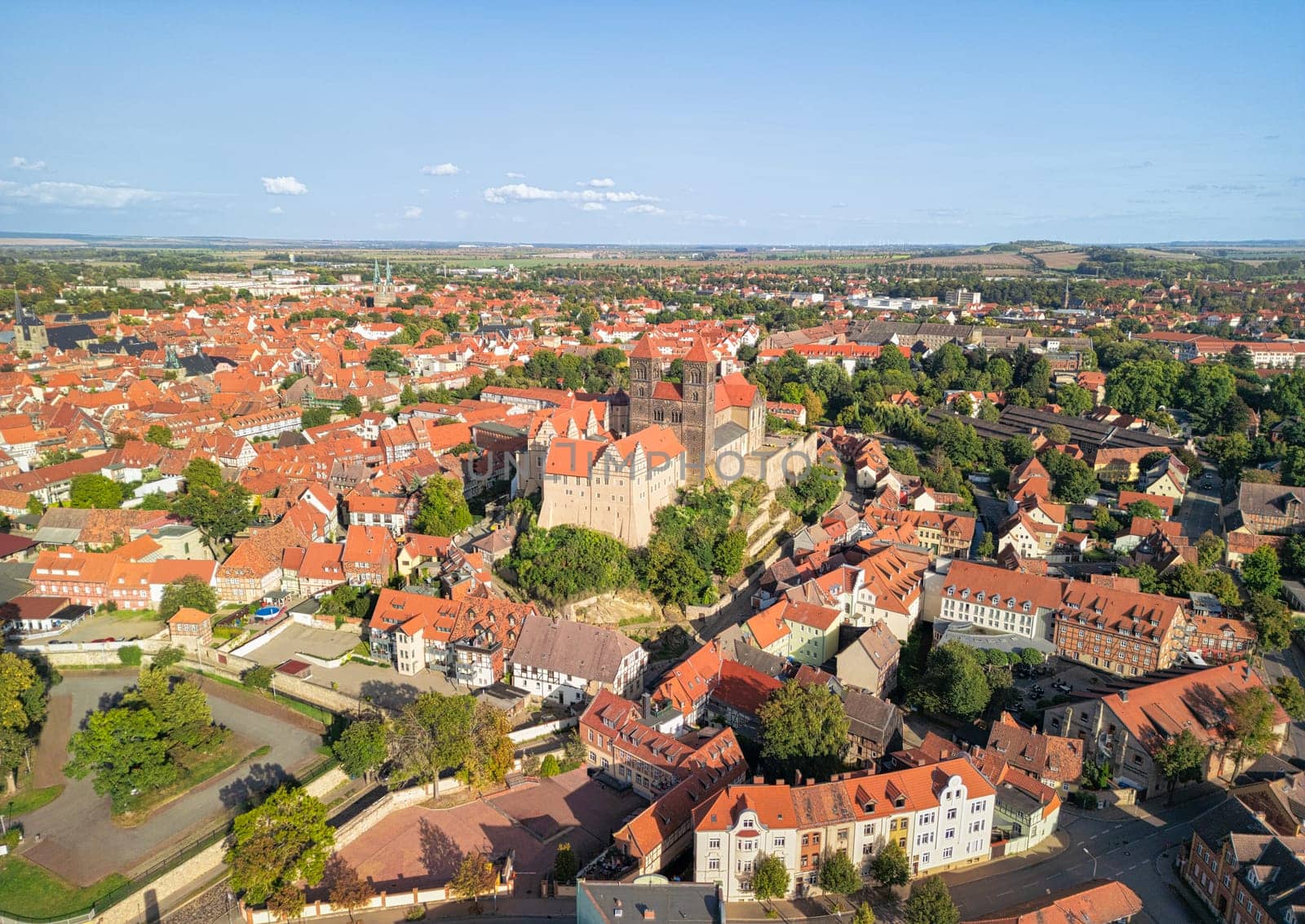 Historic Quedlinburg Castle surrounded by an autumn landscape by mot1963