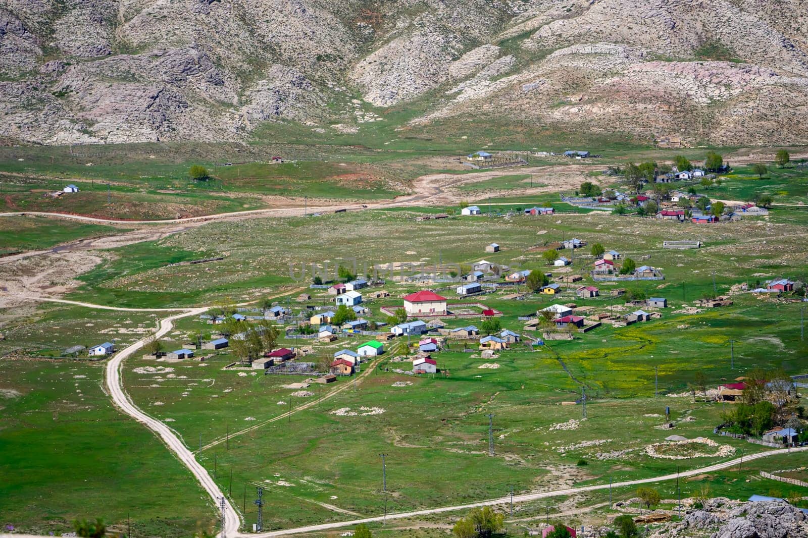 Summer houses on Antalya Sobucimen plateau on a sunny spring day by Sonat