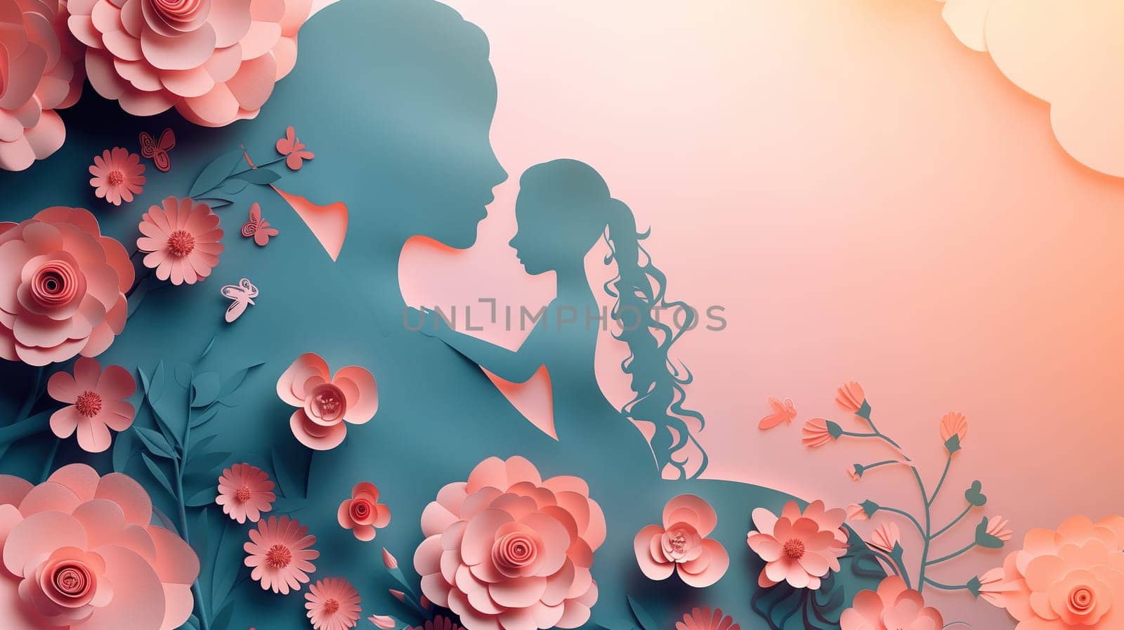 A paper cut artwork depicting a woman tenderly holding a baby in her arms. The intricate details show the bond between mother and child.