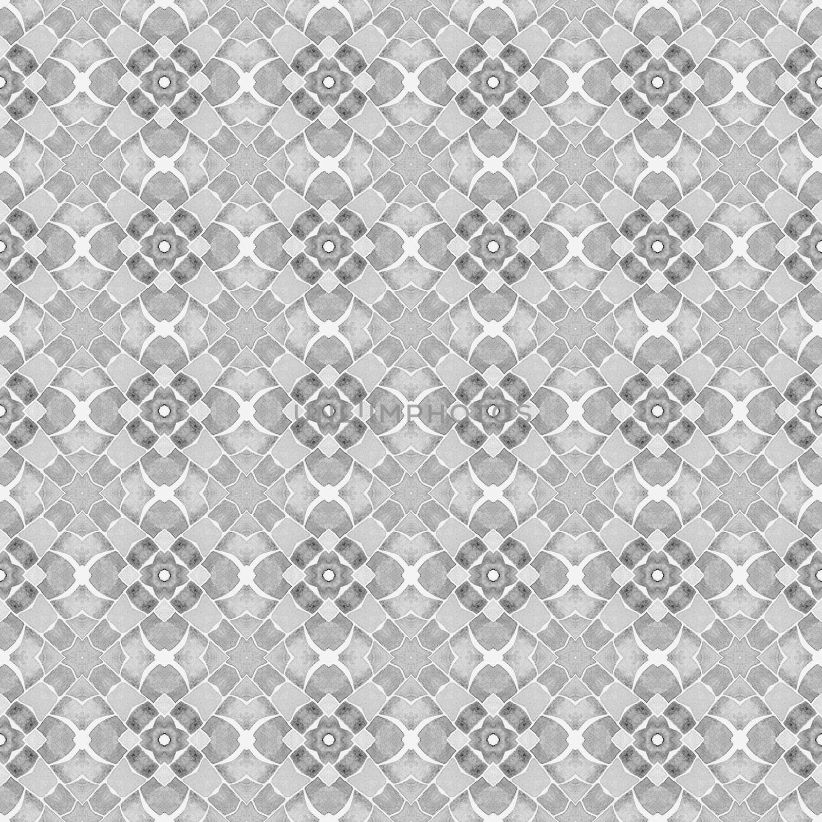 Ikat repeating swimwear design. Black and white nice boho chic summer design. Watercolor ikat repeating tile border. Textile ready excellent print, swimwear fabric, wallpaper, wrapping.