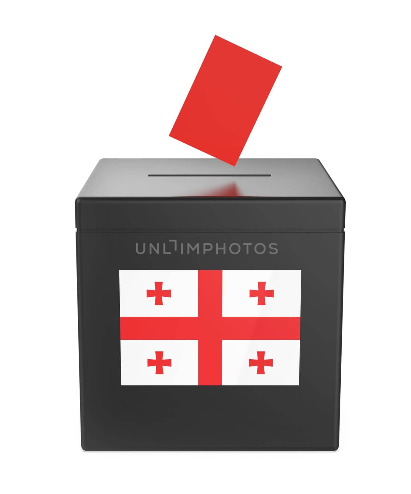 Ballot box with the flag of Georgia