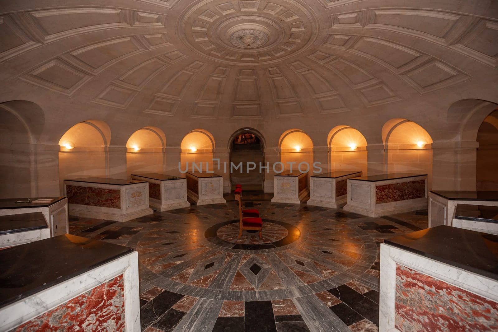 DREUX, FRANCE, MAY 15, 2024 : The Royal Chapel of Dreux, built in 19th century,  is the traditional gothic burial place of members of the House of Orleans. 