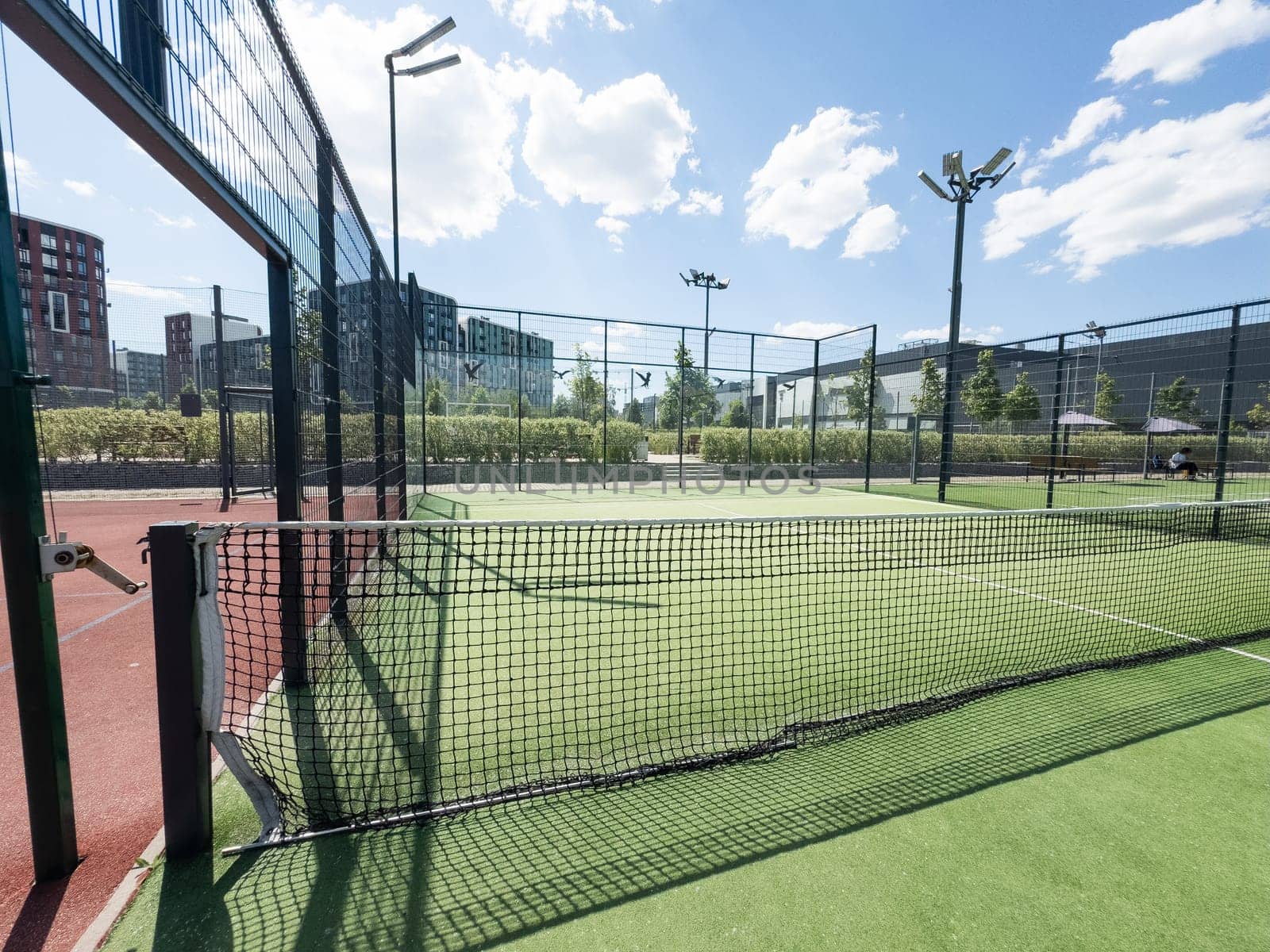 Sports field tennis and paddle court outdoors. High quality photo